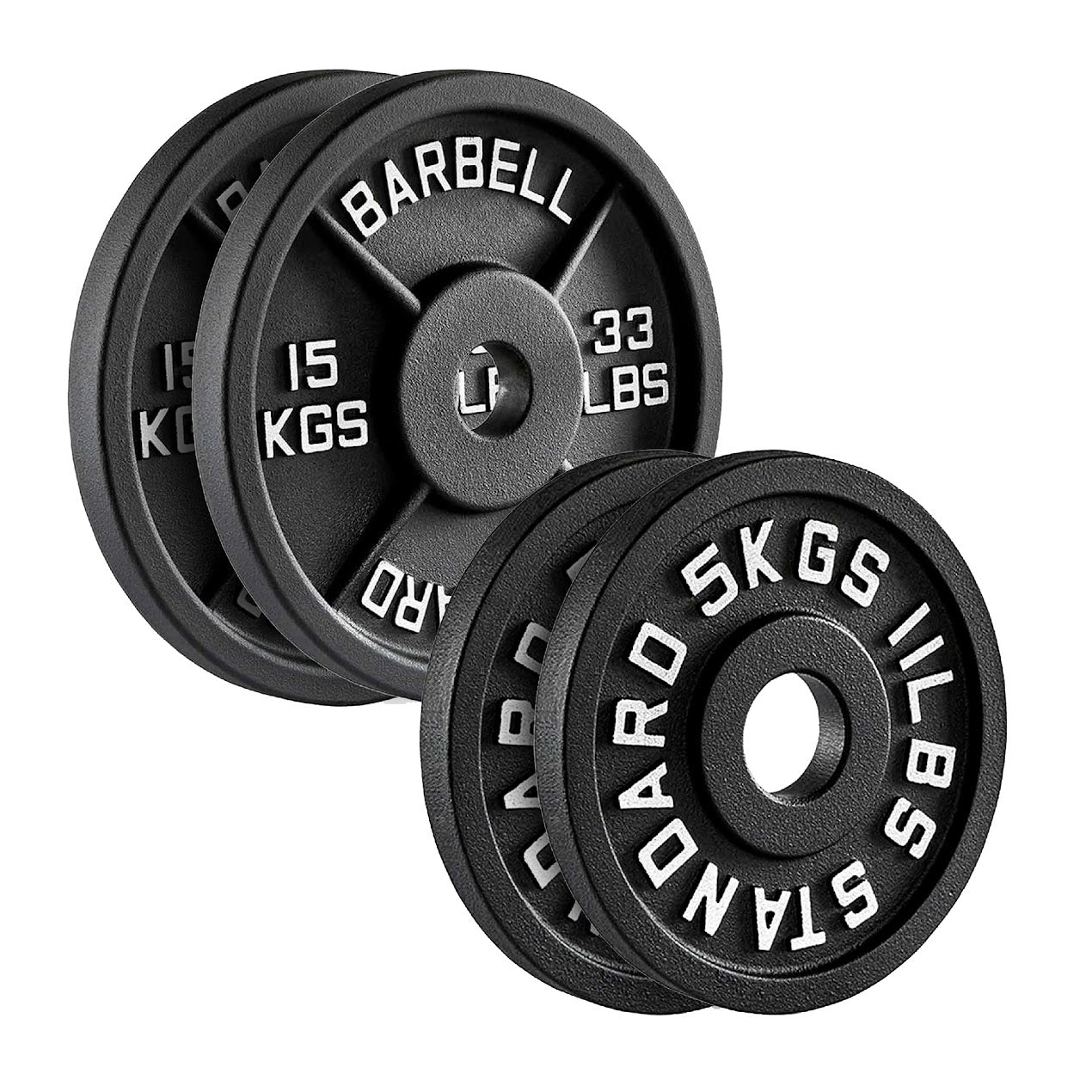 Heavy-Duty Cast Iron Weight Plates – Anti-Rust, Black Powder-Coated Discs for Home Strength Training – Compact Design Ideal for Small Gym Spaces