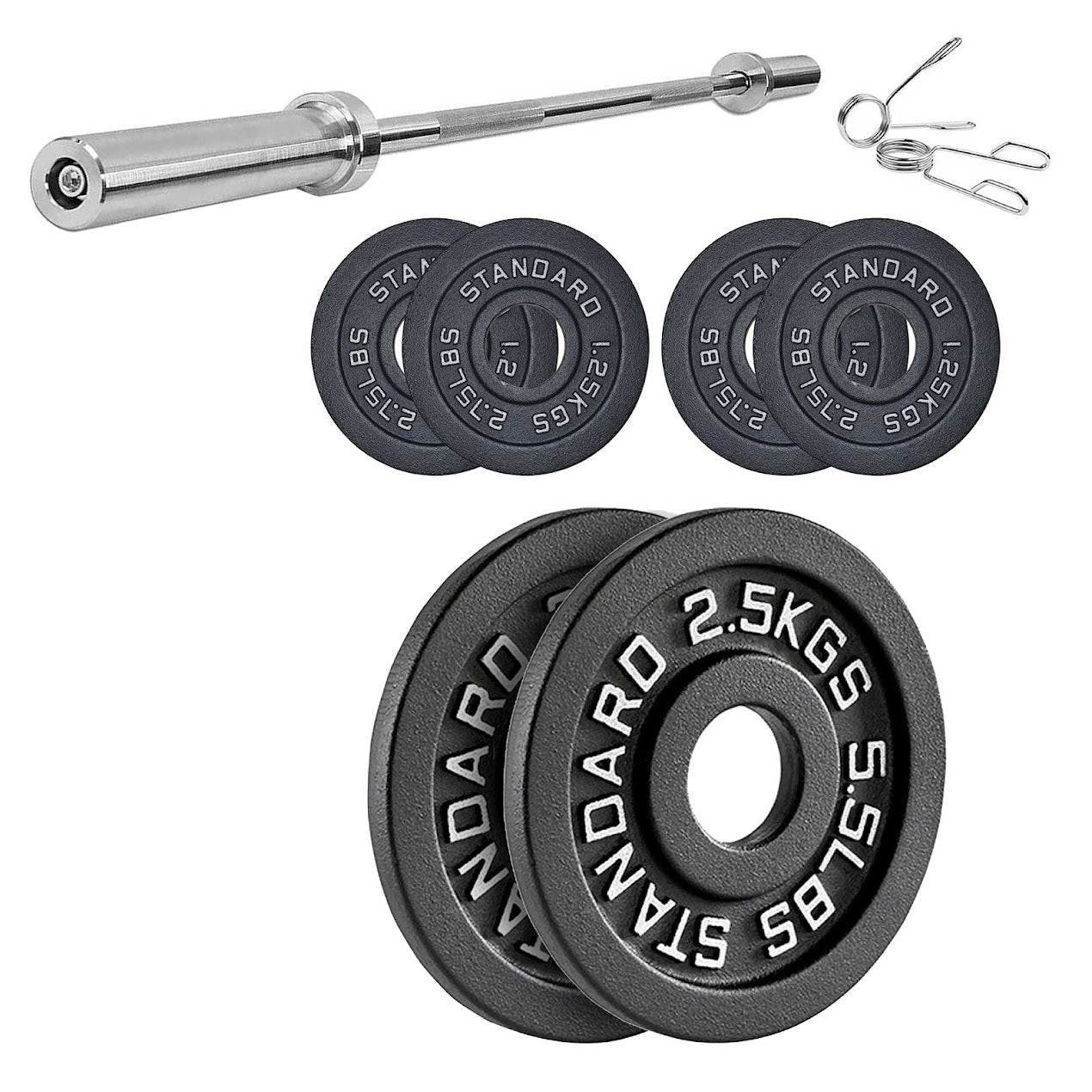 Heavy-Duty Cast Iron Weight Plates – Anti-Rust, Black Powder-Coated Discs for Home Strength Training – Compact Design Ideal for Small Gym Spaces
