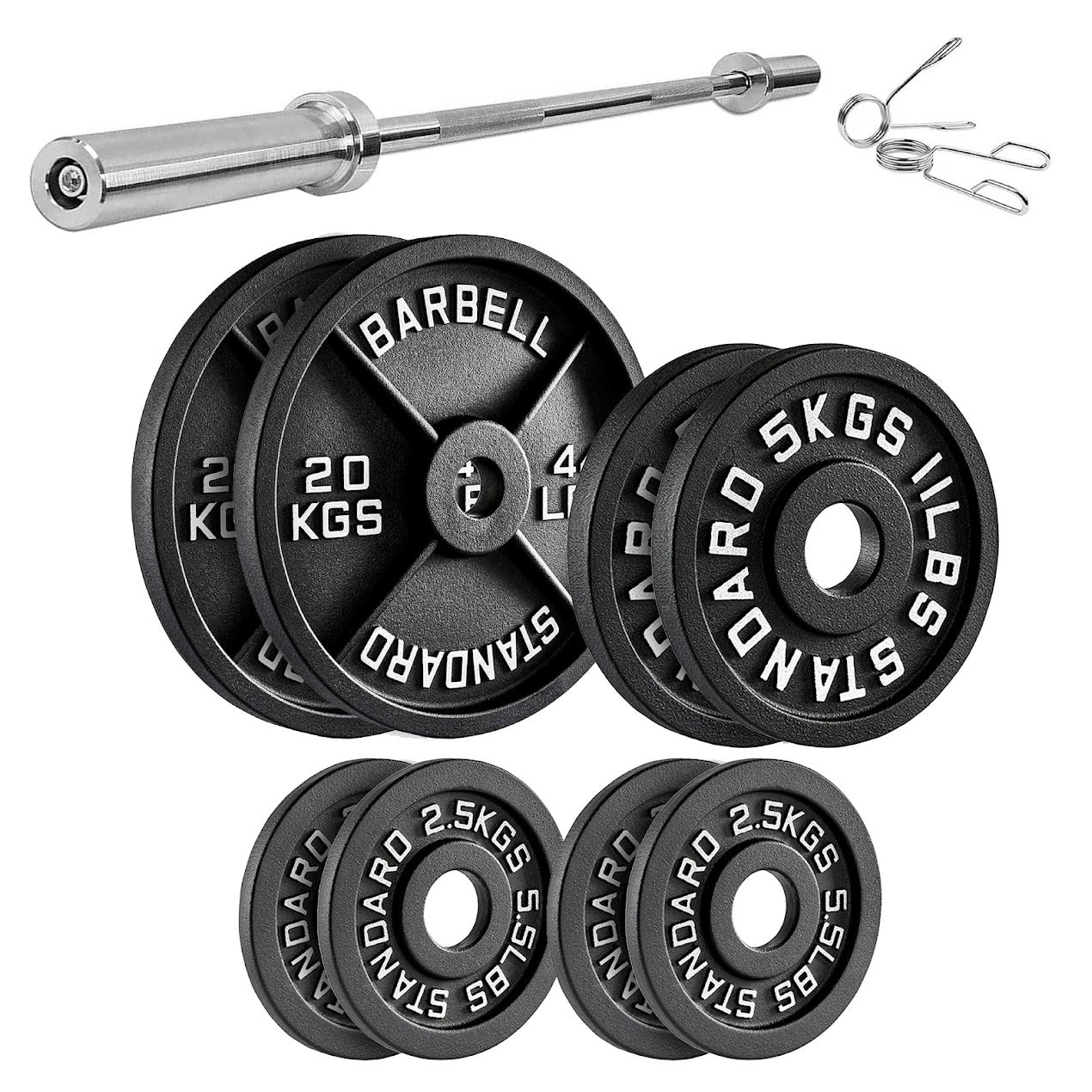 Heavy-Duty Cast Iron Weight Plates – Anti-Rust, Black Powder-Coated Discs for Home Strength Training – Compact Design Ideal for Small Gym Spaces