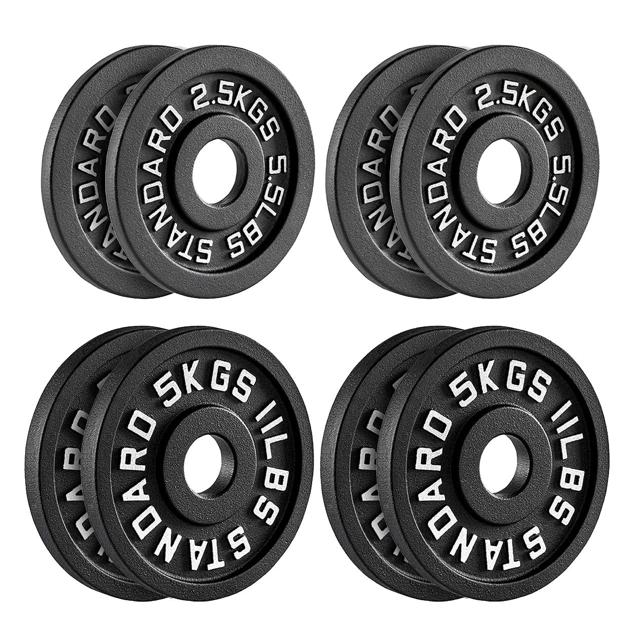 Heavy-Duty Cast Iron Weight Plates – Anti-Rust, Black Powder-Coated Discs for Home Strength Training – Compact Design Ideal for Small Gym Spaces