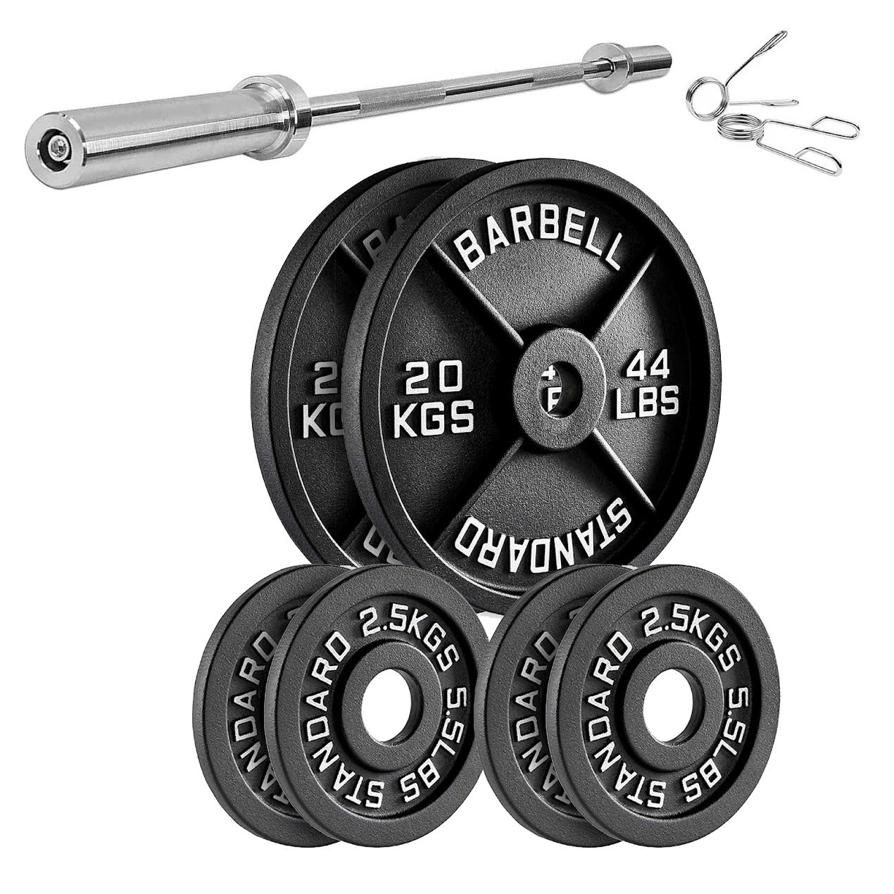 Heavy-Duty Cast Iron Weight Plates – Anti-Rust, Black Powder-Coated Discs for Home Strength Training – Compact Design Ideal for Small Gym Spaces