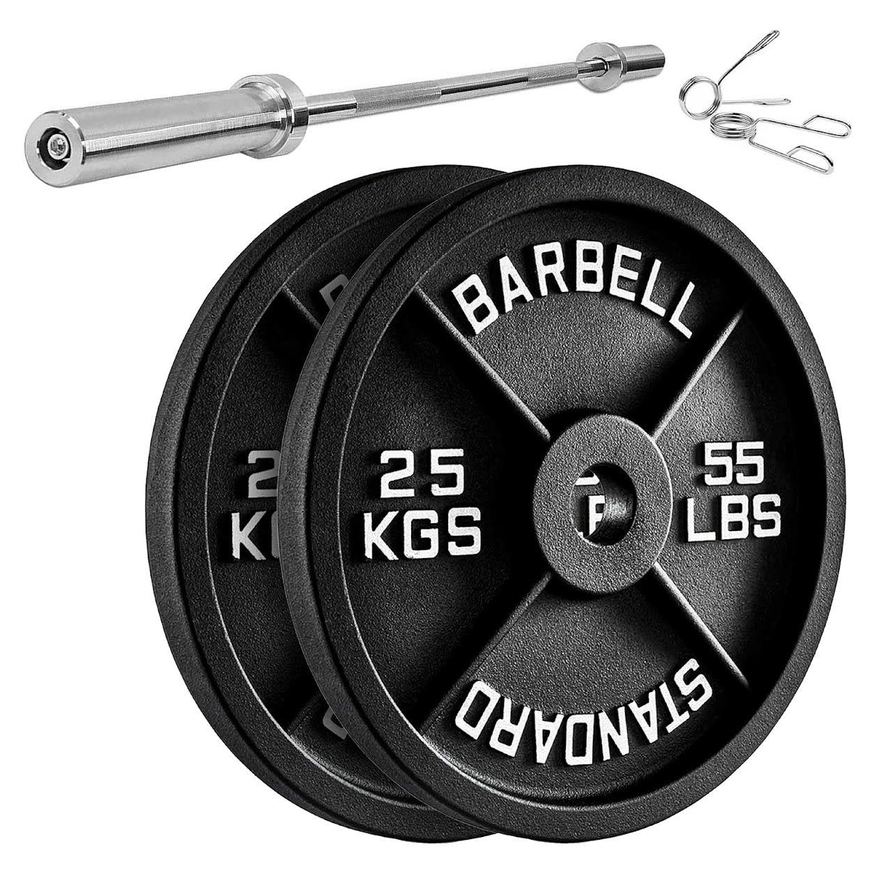 Heavy-Duty Cast Iron Weight Plates – Anti-Rust, Black Powder-Coated Discs for Home Strength Training – Compact Design Ideal for Small Gym Spaces