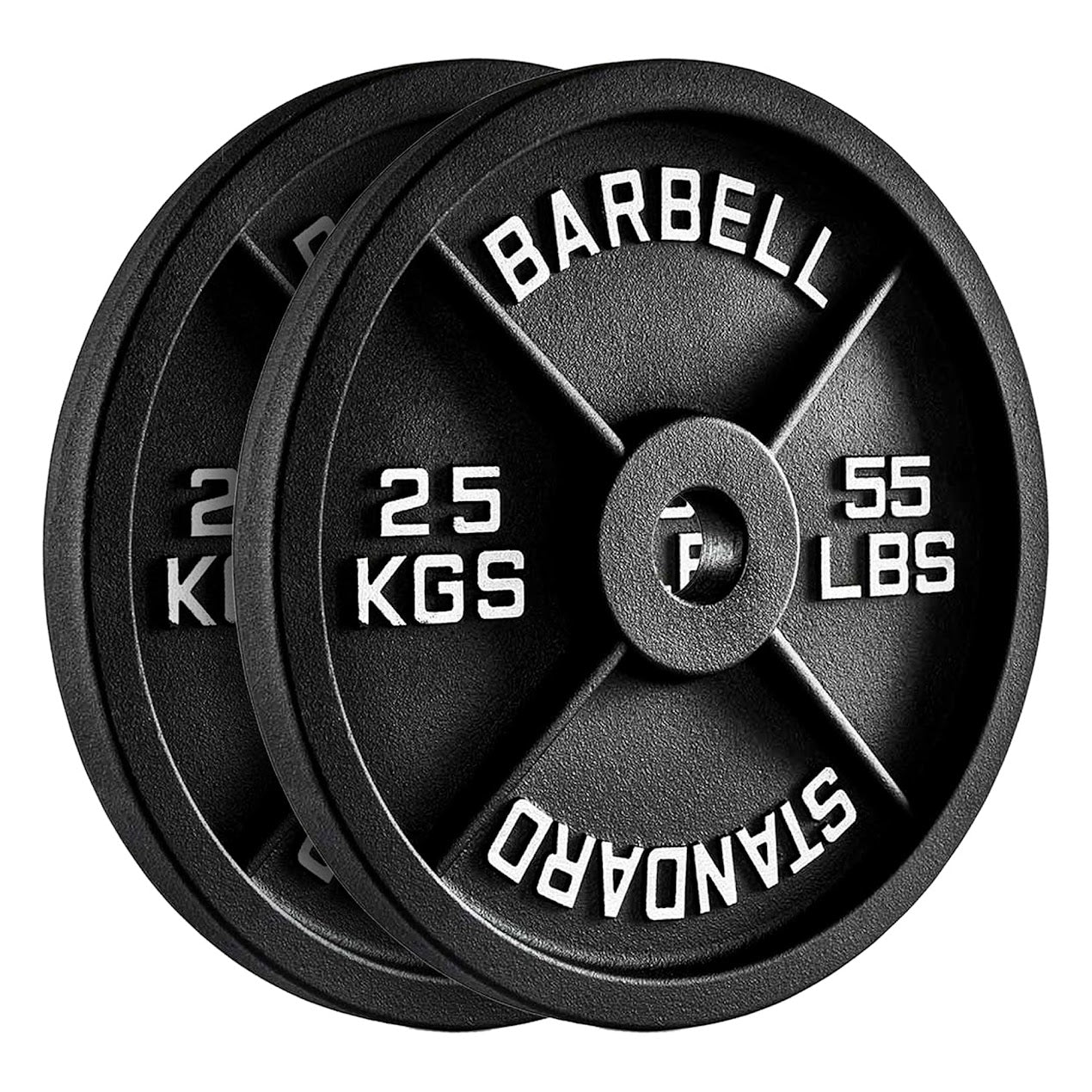 Heavy-Duty Cast Iron Weight Plates – Anti-Rust, Black Powder-Coated Discs for Home Strength Training – Compact Design Ideal for Small Gym Spaces