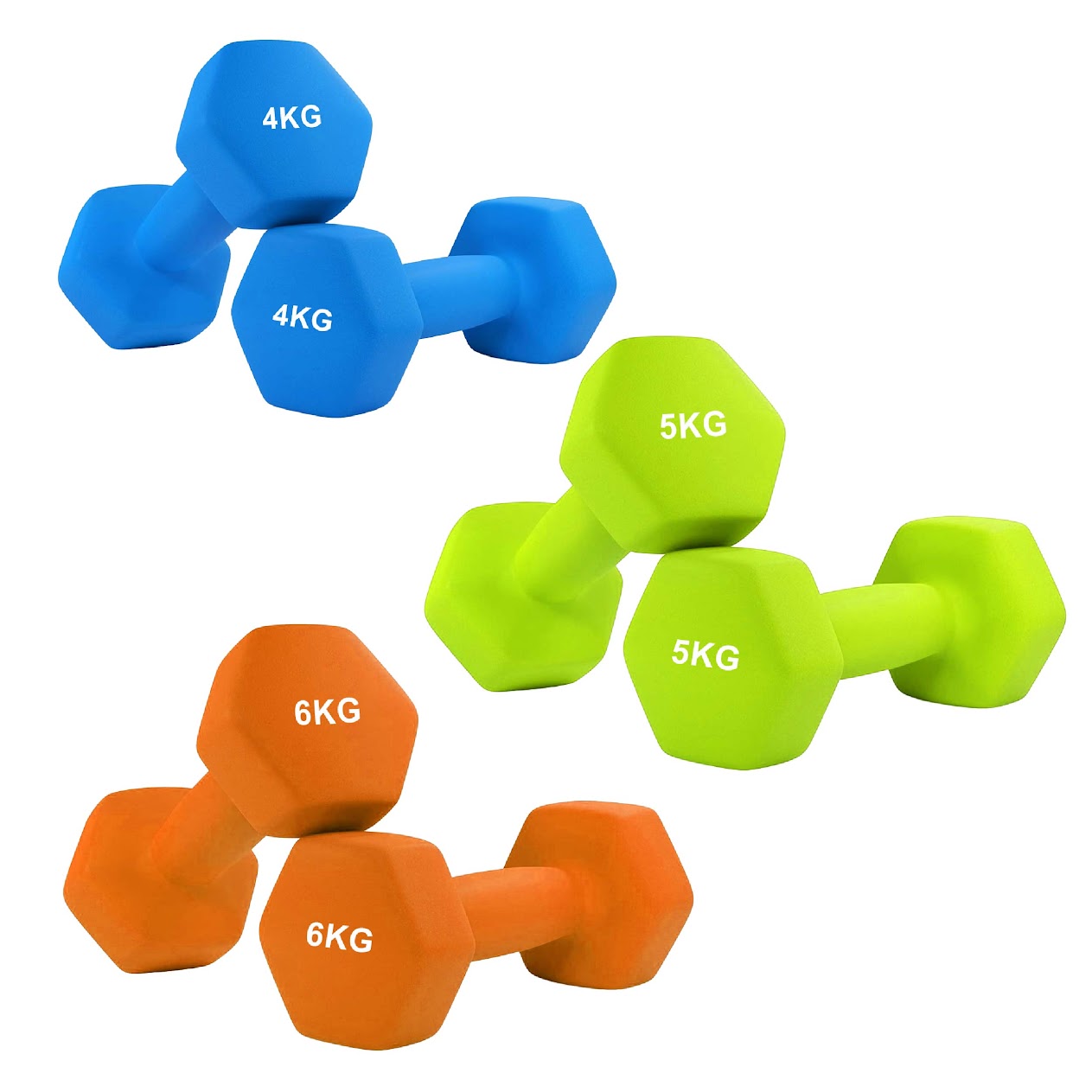 Hex Neoprene Dumbbell Set – Anti-Roll Design, Non-Slip Grip, Durable Coating – Perfect for Home Gym Strength Training, Toning & Easy Compact Storage