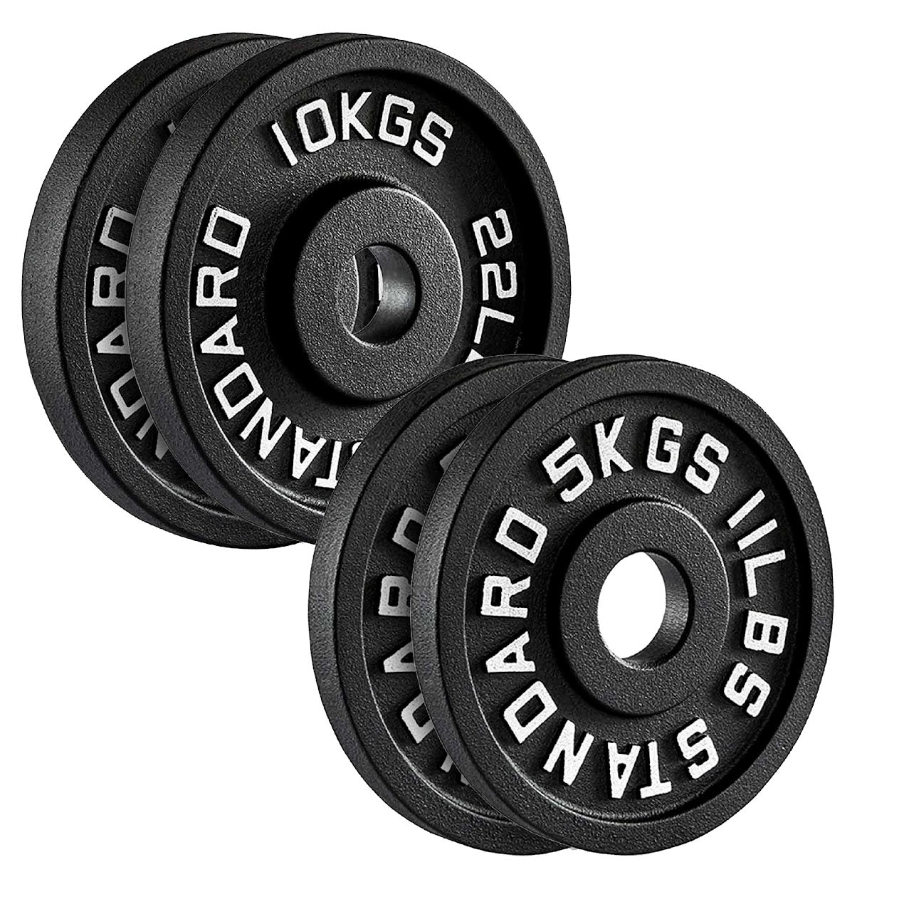 Heavy-Duty Cast Iron Weight Plates – Anti-Rust, Black Powder-Coated Discs for Home Strength Training – Compact Design Ideal for Small Gym Spaces