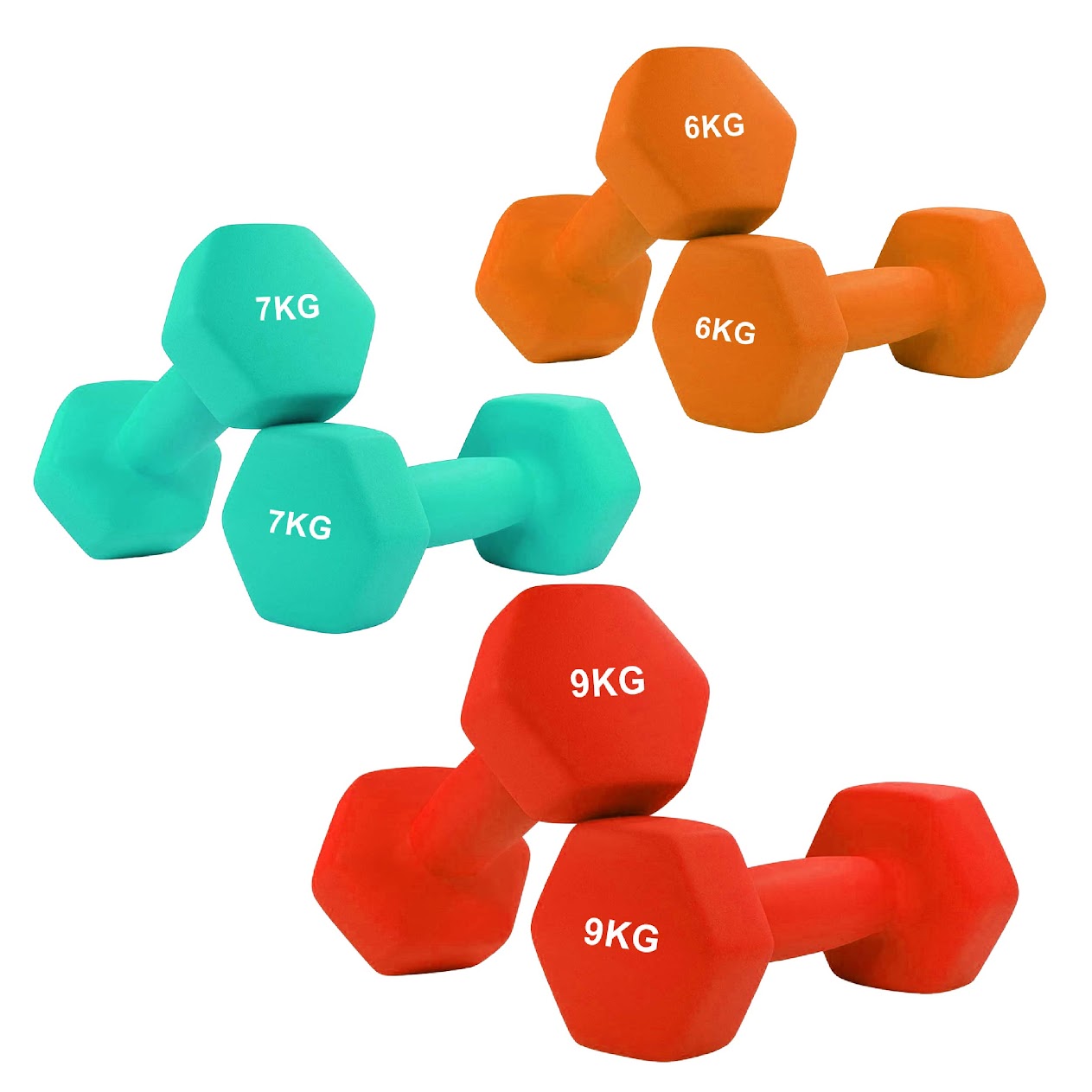 Hex Neoprene Dumbbell Set – Anti-Roll Design, Non-Slip Grip, Durable Coating – Perfect for Home Gym Strength Training, Toning & Easy Compact Storage