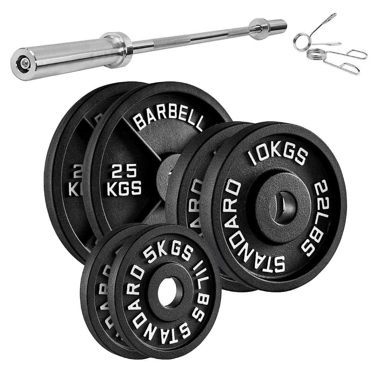 Heavy-Duty Cast Iron Weight Plates – Anti-Rust, Black Powder-Coated Discs for Home Strength Training – Compact Design Ideal for Small Gym Spaces