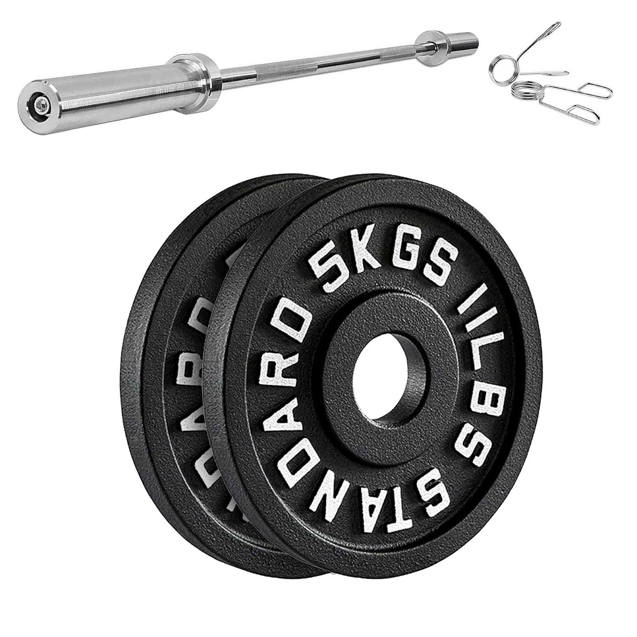 Heavy-Duty Cast Iron Weight Plates – Anti-Rust, Black Powder-Coated Discs for Home Strength Training – Compact Design Ideal for Small Gym Spaces