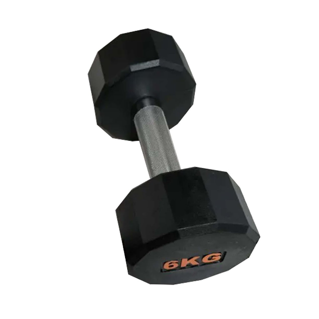 Rubber-Coated Round Hex Dumbbell – Anti-Roll, Knurled Grip, Floor-Safe Weights for Strength Training & Home Gym Use