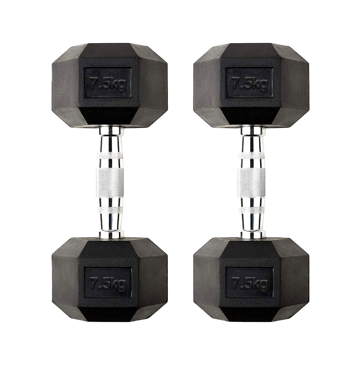 Hex Dumbbells 2.5 kg–60 kg Pairs & Sets – Rubber‑Coated Anti‑Roll Weights with Knurled Chrome Handles – Complete Strength Training Range for Home & Studio Gym
