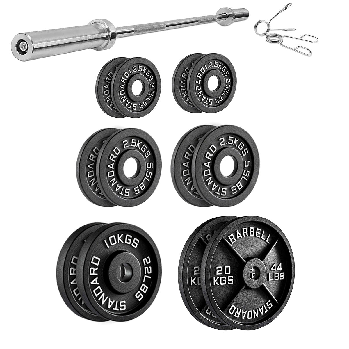 Heavy-Duty Cast Iron Weight Plates – Anti-Rust, Black Powder-Coated Discs for Home Strength Training – Compact Design Ideal for Small Gym Spaces