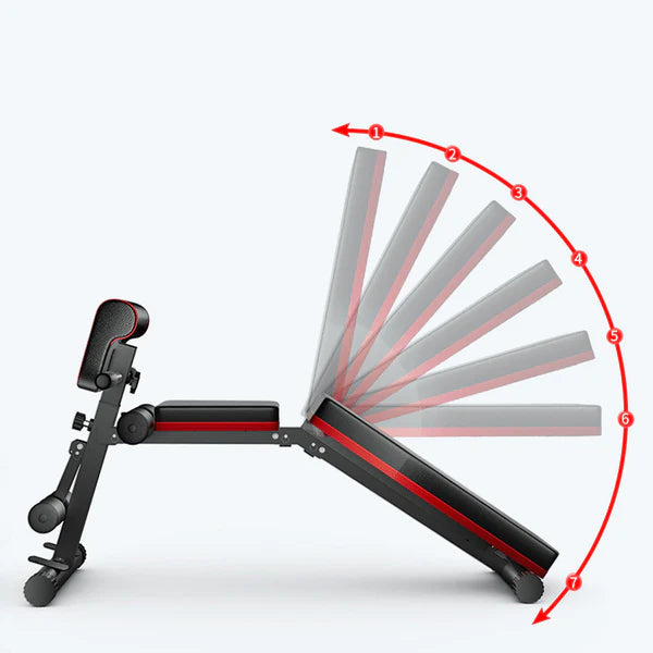 7-Position Adjustable Workout Bench – Foldable Incline, Decline & Flat | 320KG Load | Auto-Lock & Space-Saving Design for Compact Home Gyms