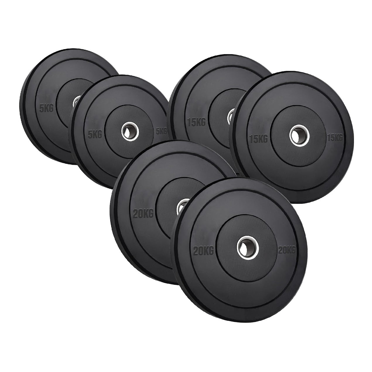 Heavy-Duty Olympic Rubber Bumper Plates – Low-Bounce Weight Set for Strength Training, Durable for Home Gym & Garage Workouts