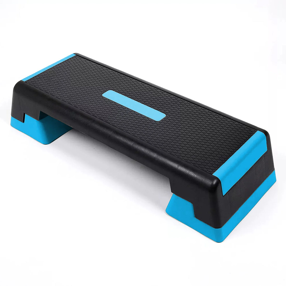 Black step platform on a white background