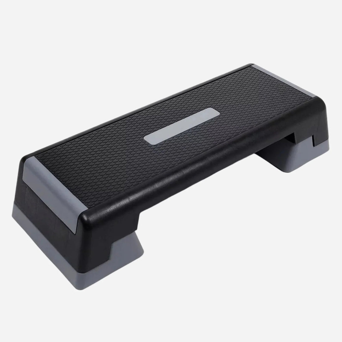 Black step platform on a white background