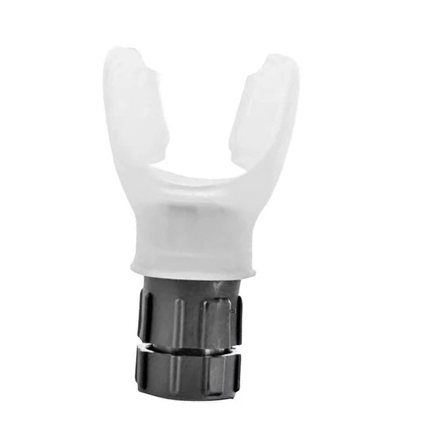Black and white plastic components on a white background