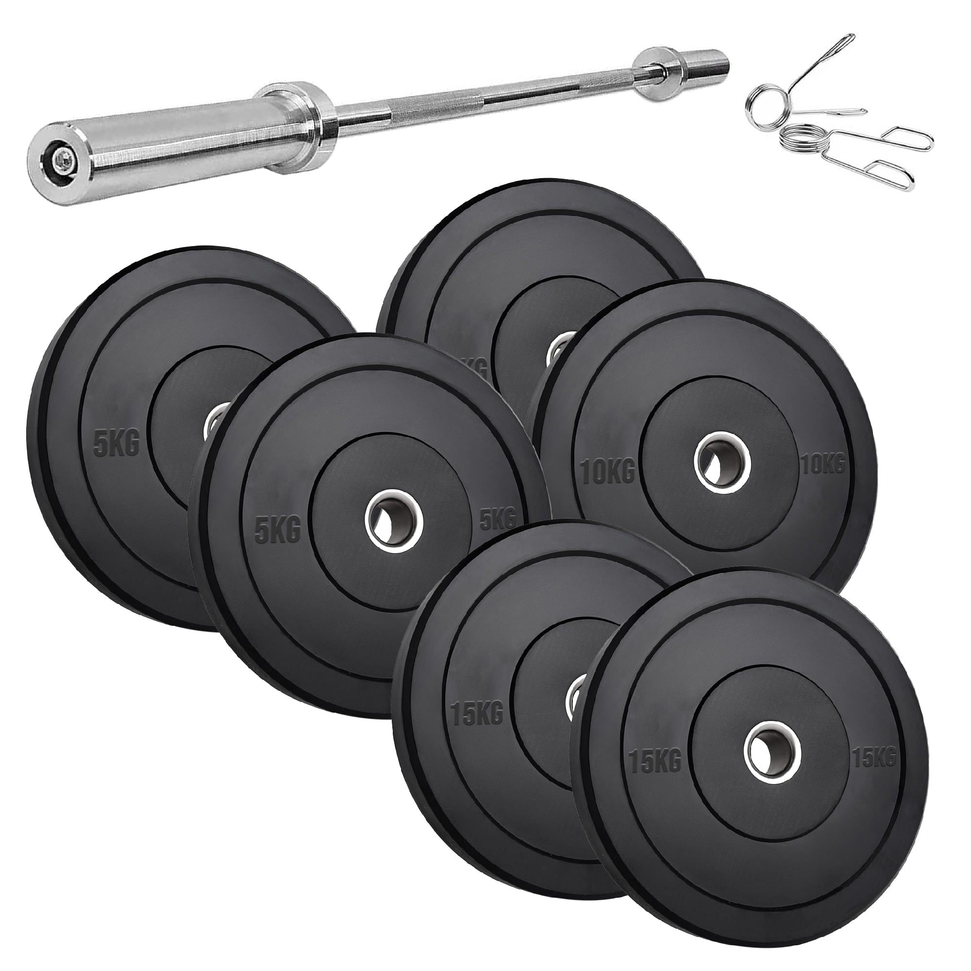 Heavy-Duty Olympic Rubber Bumper Plates – Low-Bounce Weight Set for Strength Training, Durable for Home Gym & Garage Workouts