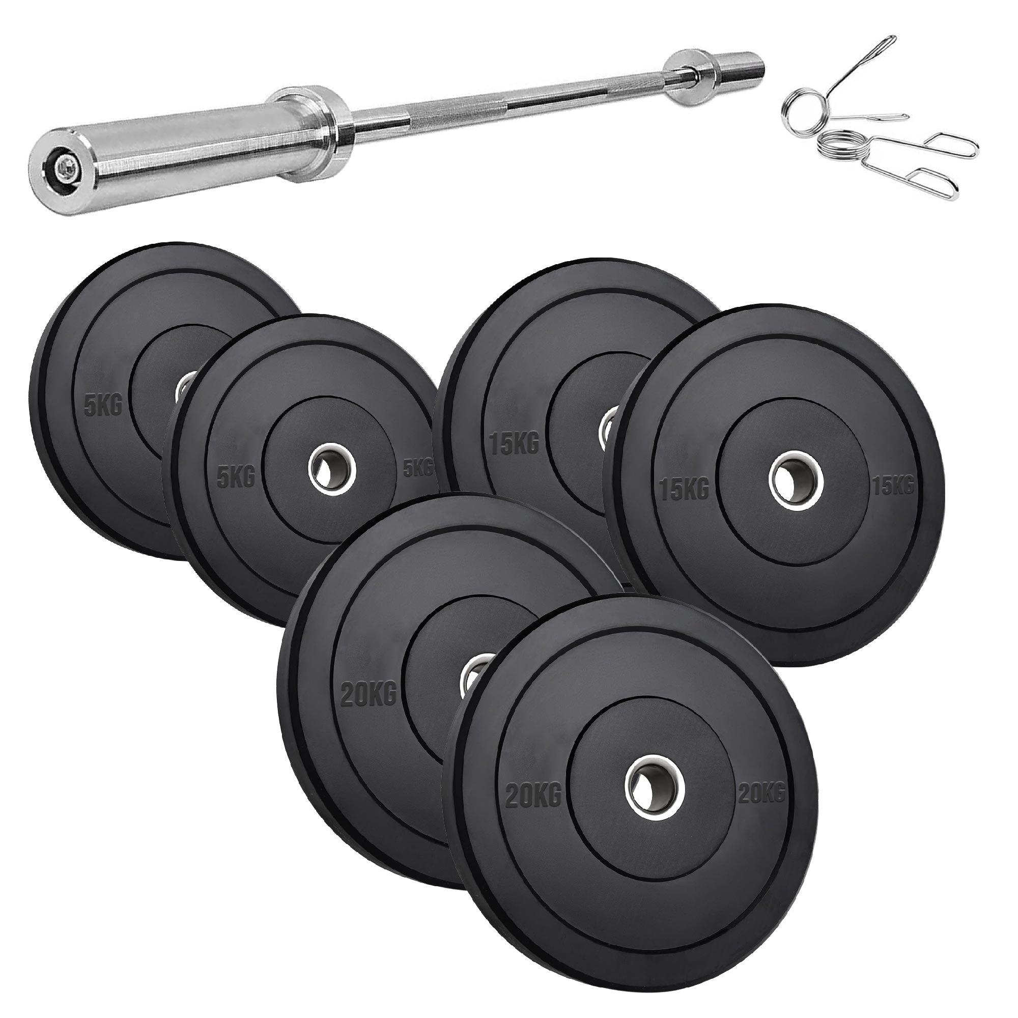 Heavy-Duty Olympic Rubber Bumper Plates – Low-Bounce Weight Set for Strength Training, Durable for Home Gym & Garage Workouts