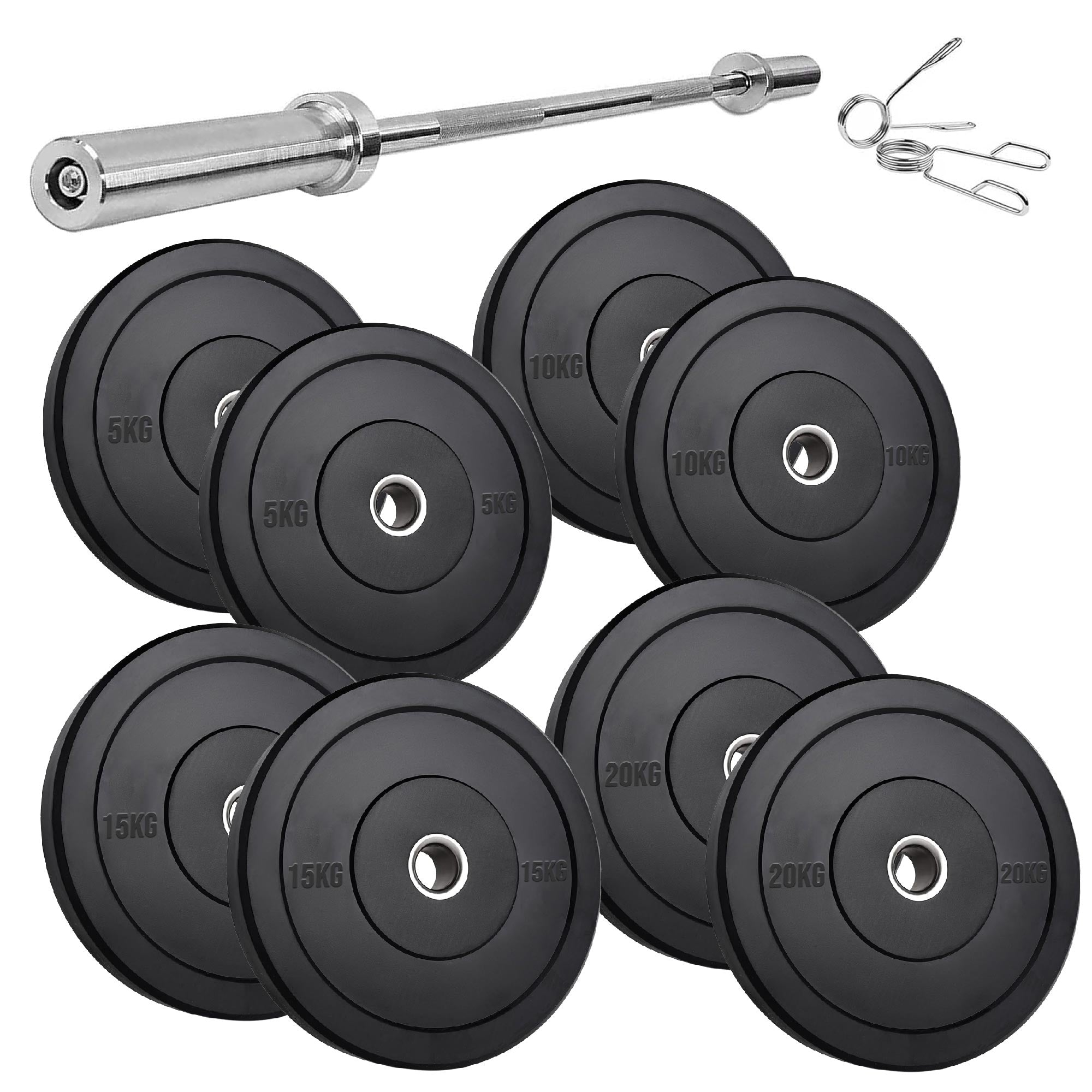 Heavy-Duty Olympic Rubber Bumper Plates – Low-Bounce Weight Set for Strength Training, Durable for Home Gym & Garage Workouts