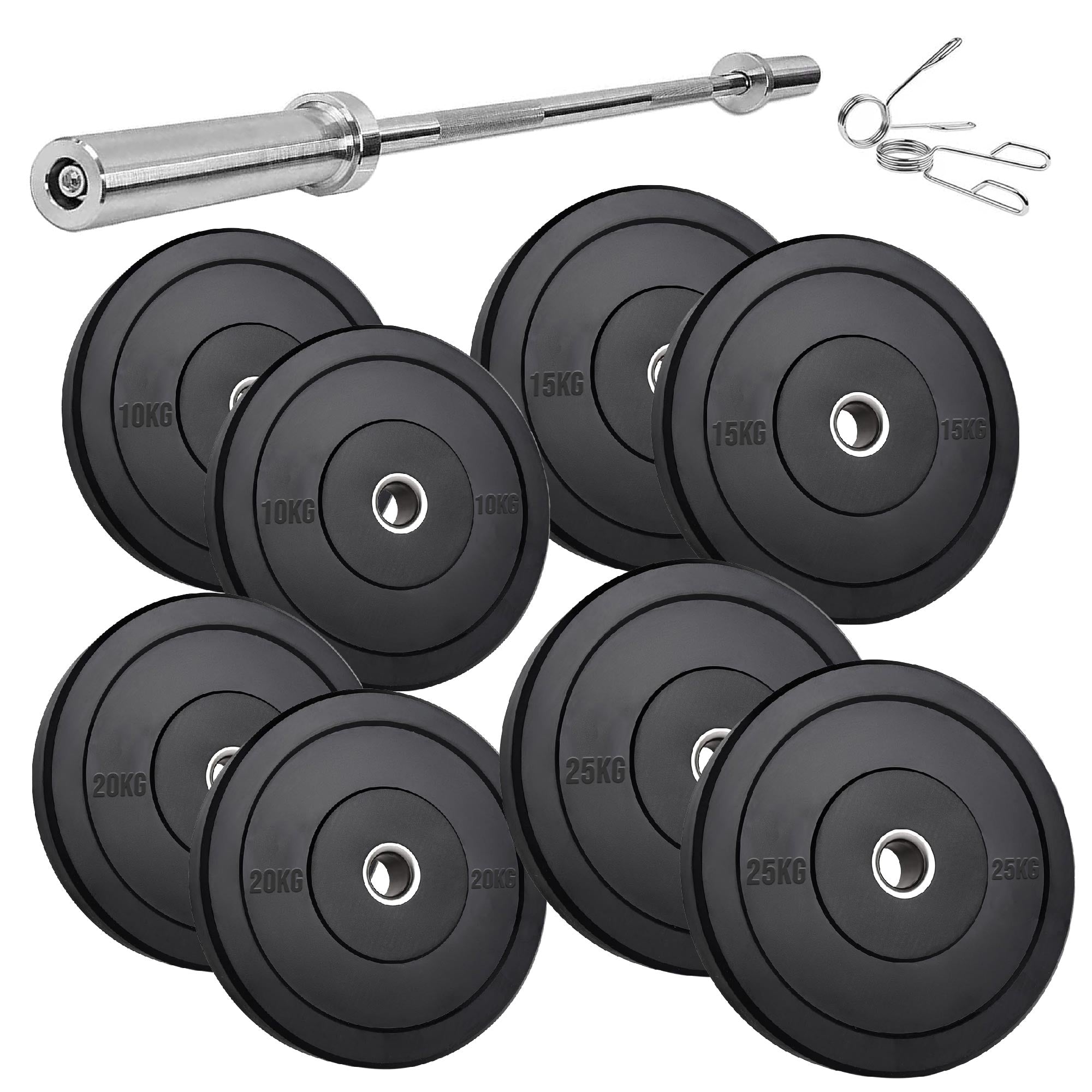 Heavy-Duty Olympic Rubber Bumper Plates – Low-Bounce Weight Set for Strength Training, Durable for Home Gym & Garage Workouts