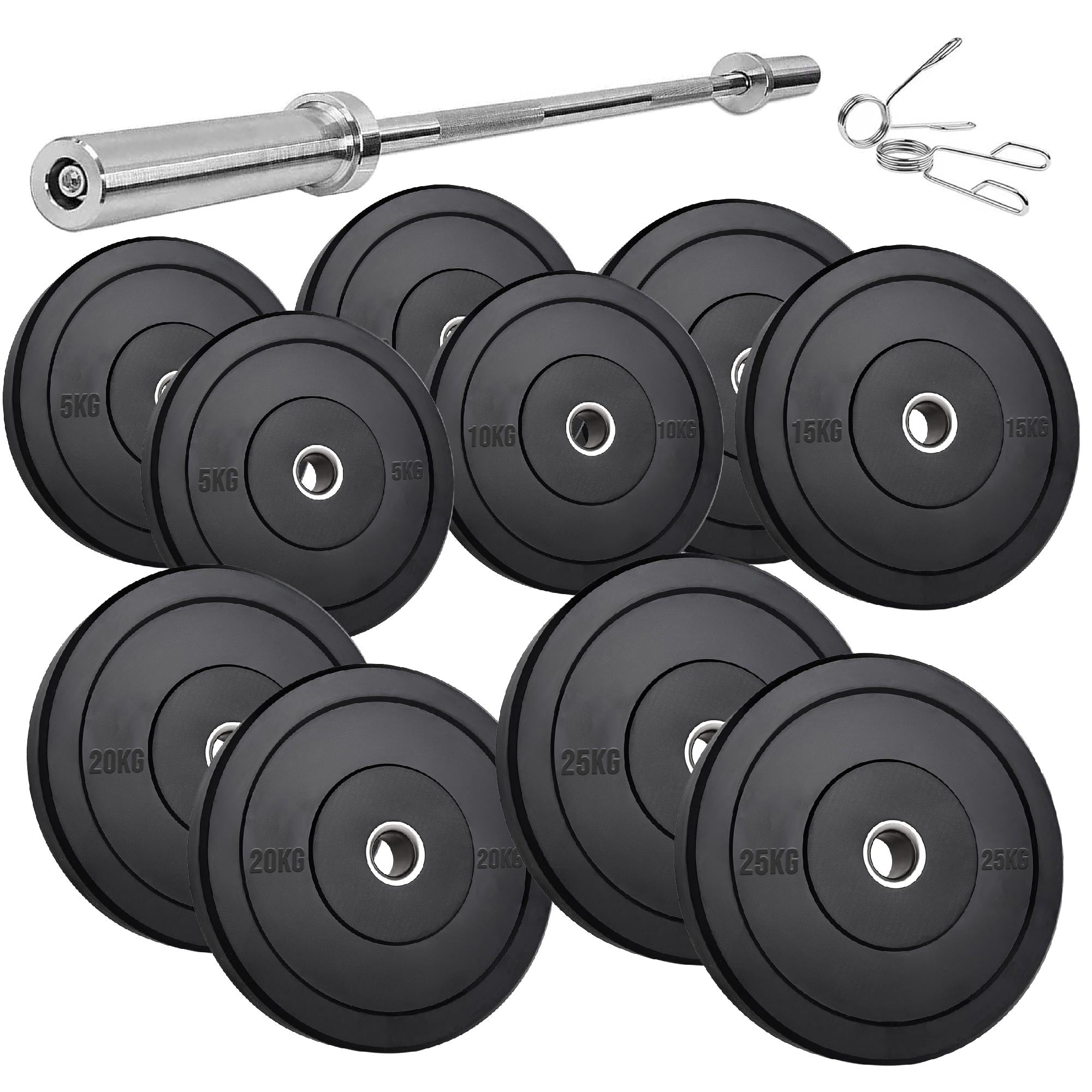 Heavy-Duty Olympic Rubber Bumper Plates – Low-Bounce Weight Set for Strength Training, Durable for Home Gym & Garage Workouts
