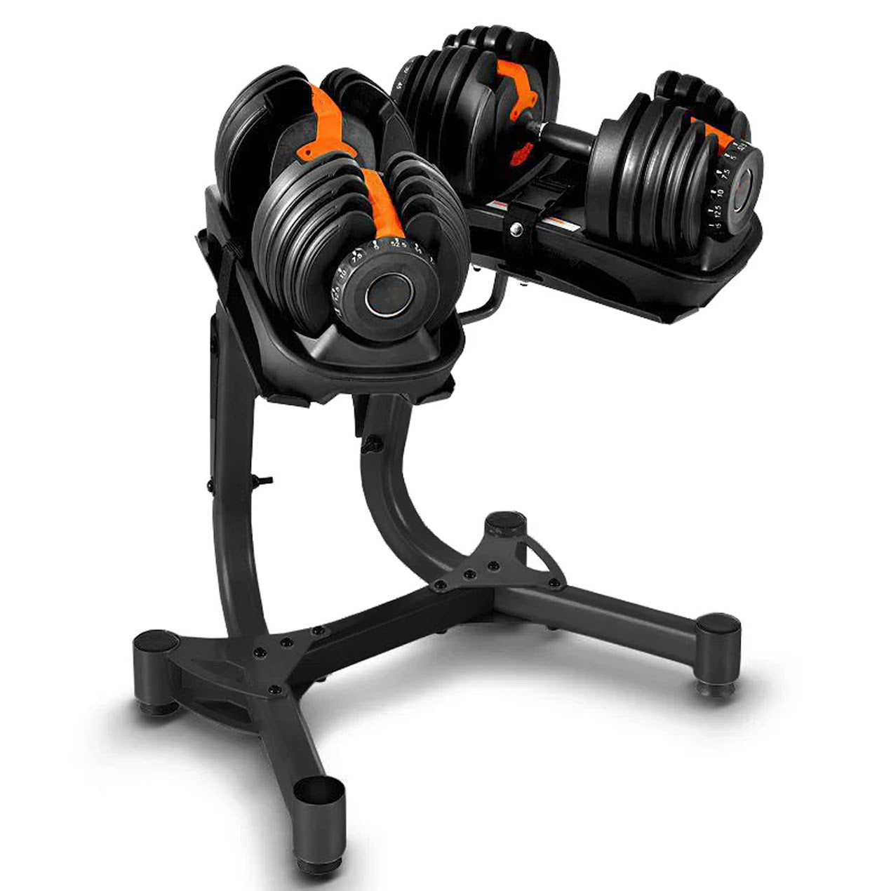 Space-Saving Adjustable Dumbbell Stand with 24kg/40kg Option – Secure Weight Rack with Safety Belt & Dial Control for Home Gym & Smart Fitness Use