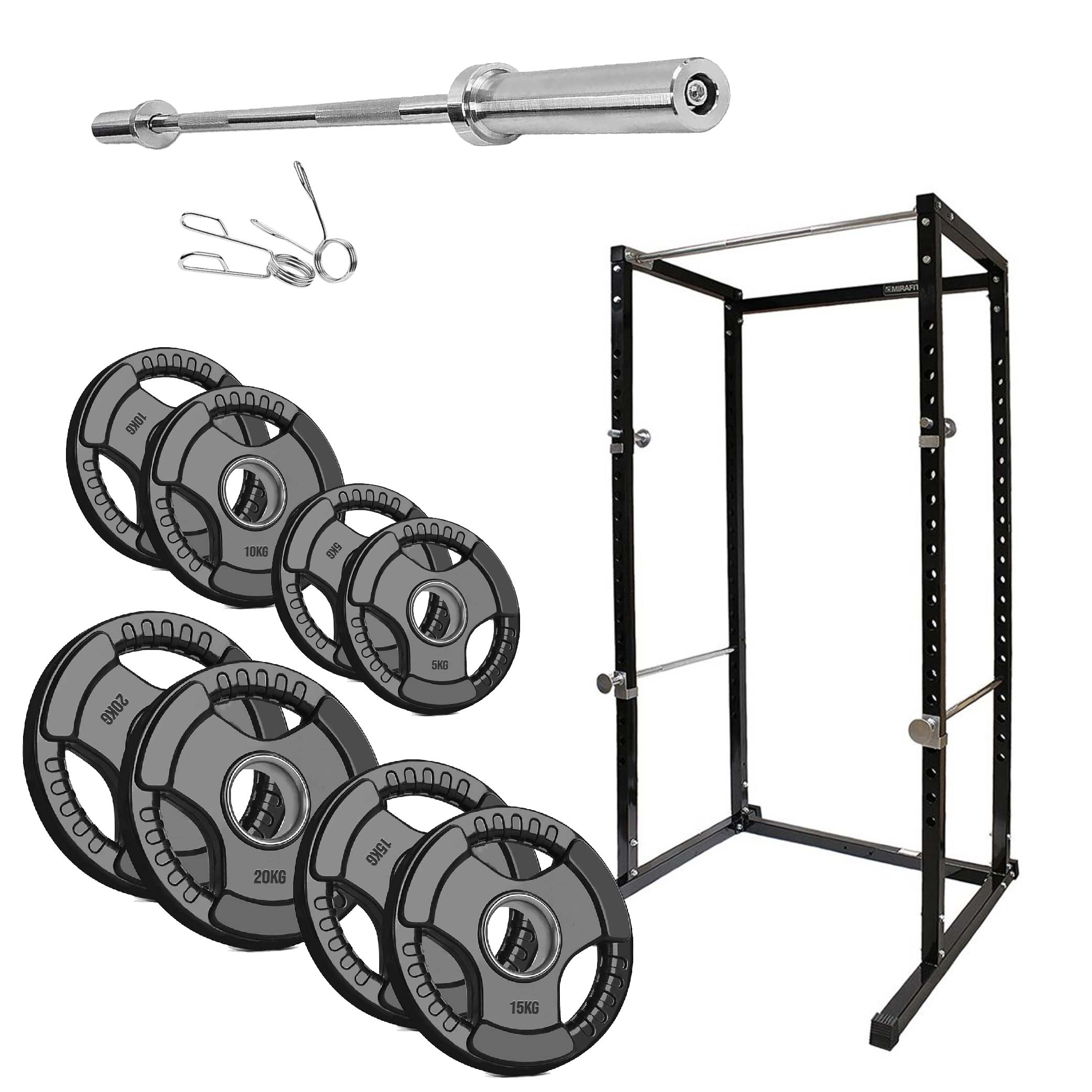 Heavy-Duty Power Rack Cage with Multi-Grip Pull-Up Bar, Adjustable J-Cups & Safety Spotter Arms – Full-Body Strength Training for Compact Home Gyms