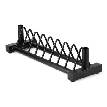 Horizontal Weight Plate Rack – Heavy-Duty Steel Storage for Olympic & Standard Plates with Barbell Holders, Portable Home Gym Organizer with Wheels