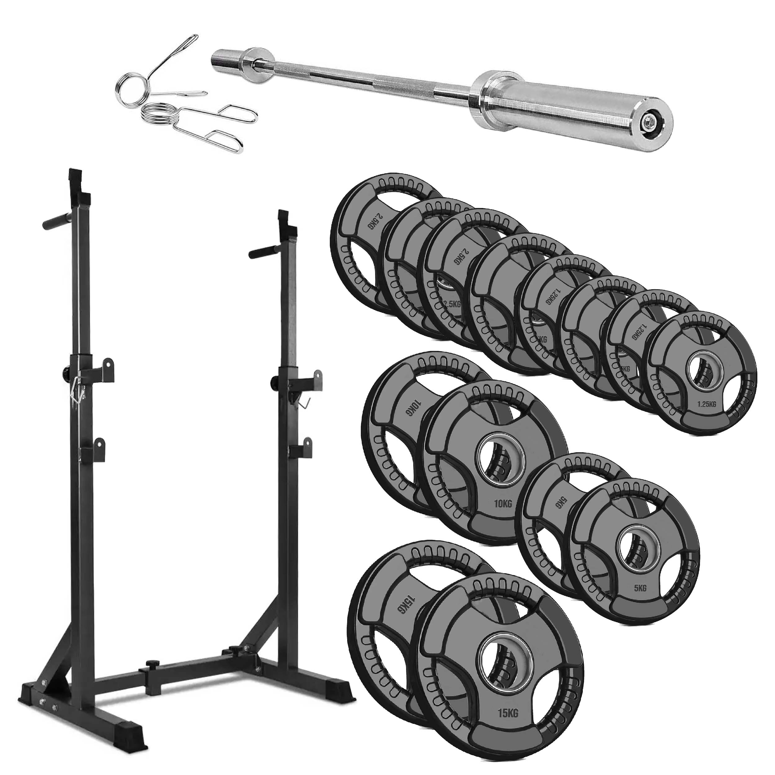 Adjustable Steel Half Squat Rack with Dip Handles & Safety Spotters – 200KG Load Capacity for Compact Home Gym Strength Workouts