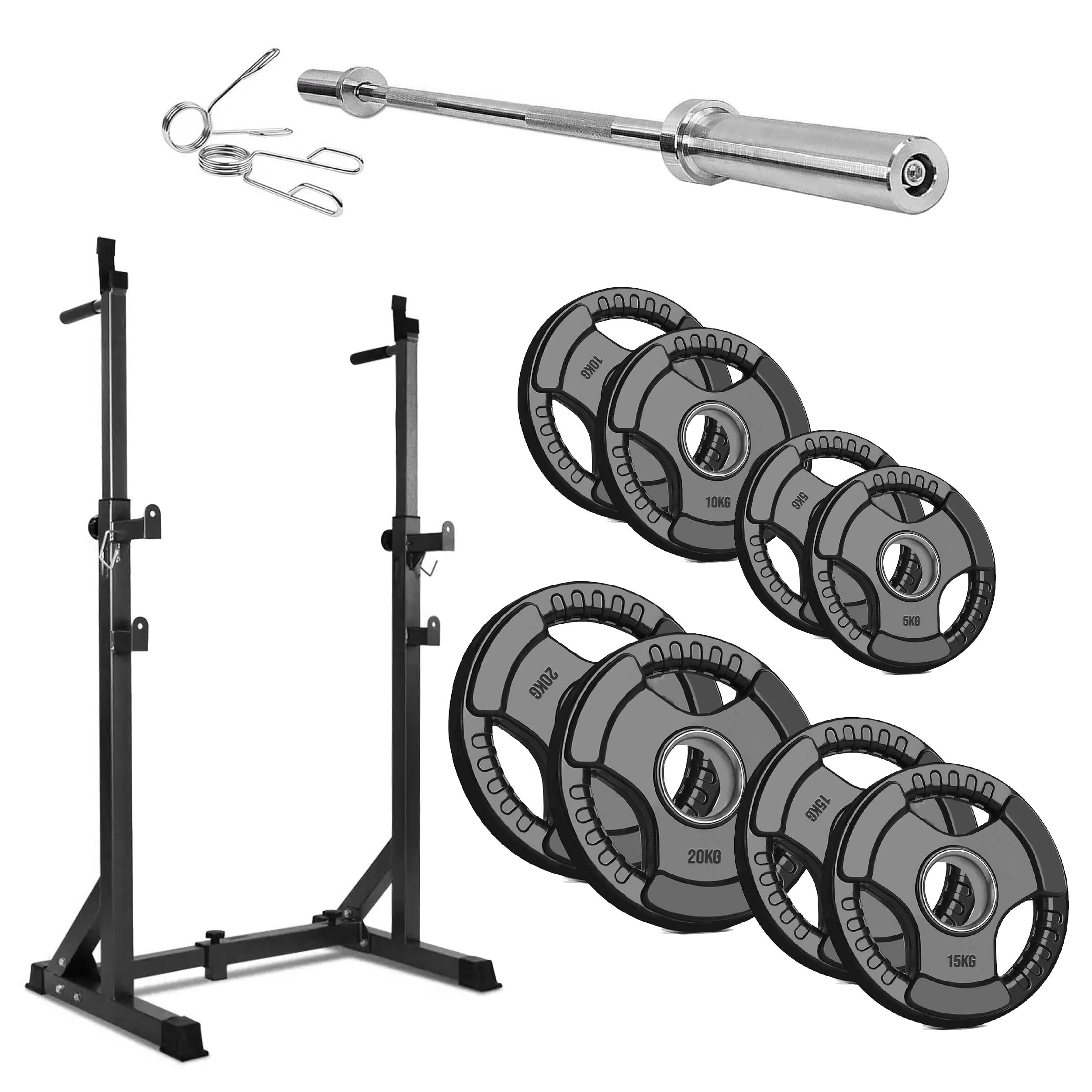 Adjustable Steel Half Squat Rack with Dip Handles & Safety Spotters – 200KG Load Capacity for Compact Home Gym Strength Workouts