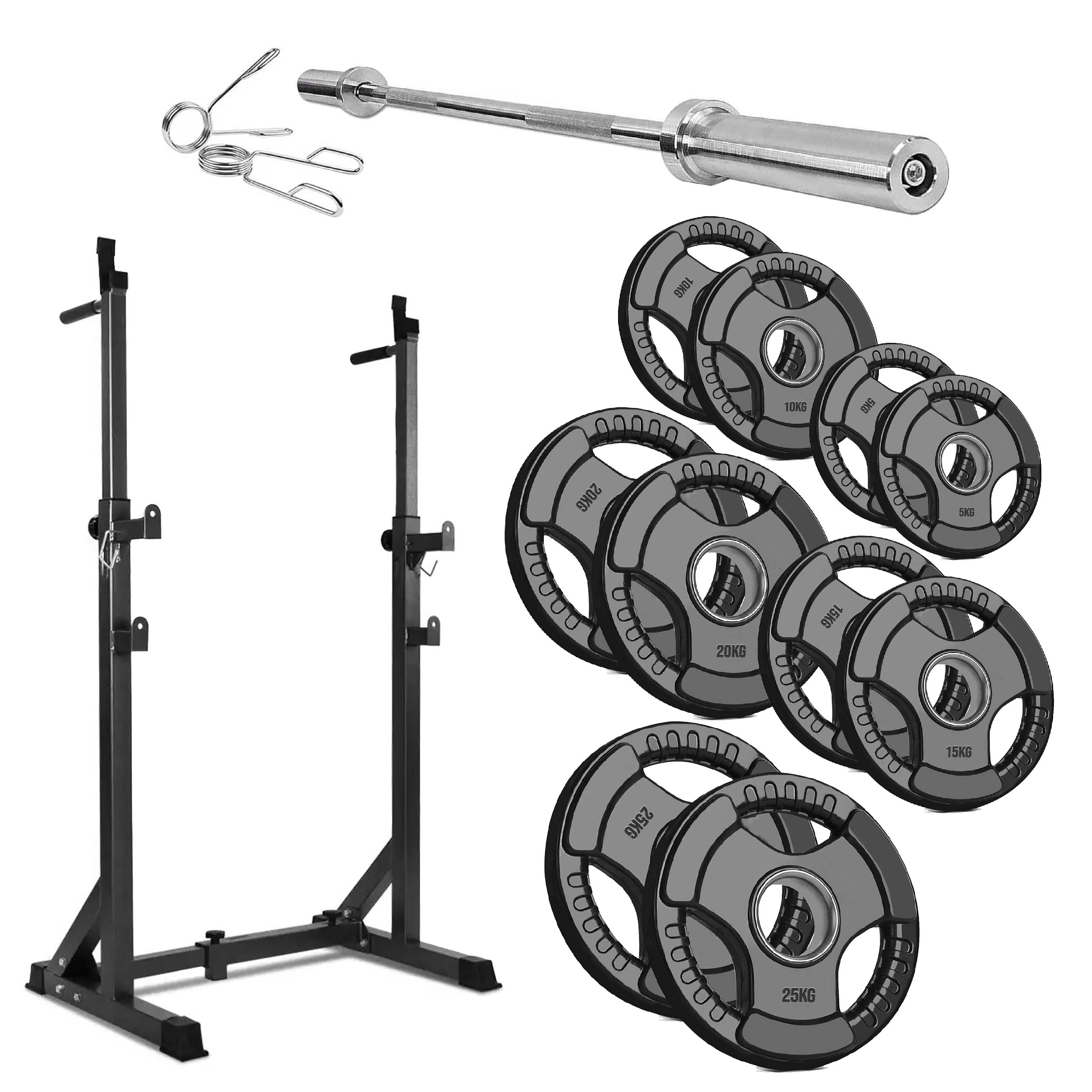 Adjustable Steel Half Squat Rack with Dip Handles & Safety Spotters – 200KG Load Capacity for Compact Home Gym Strength Workouts