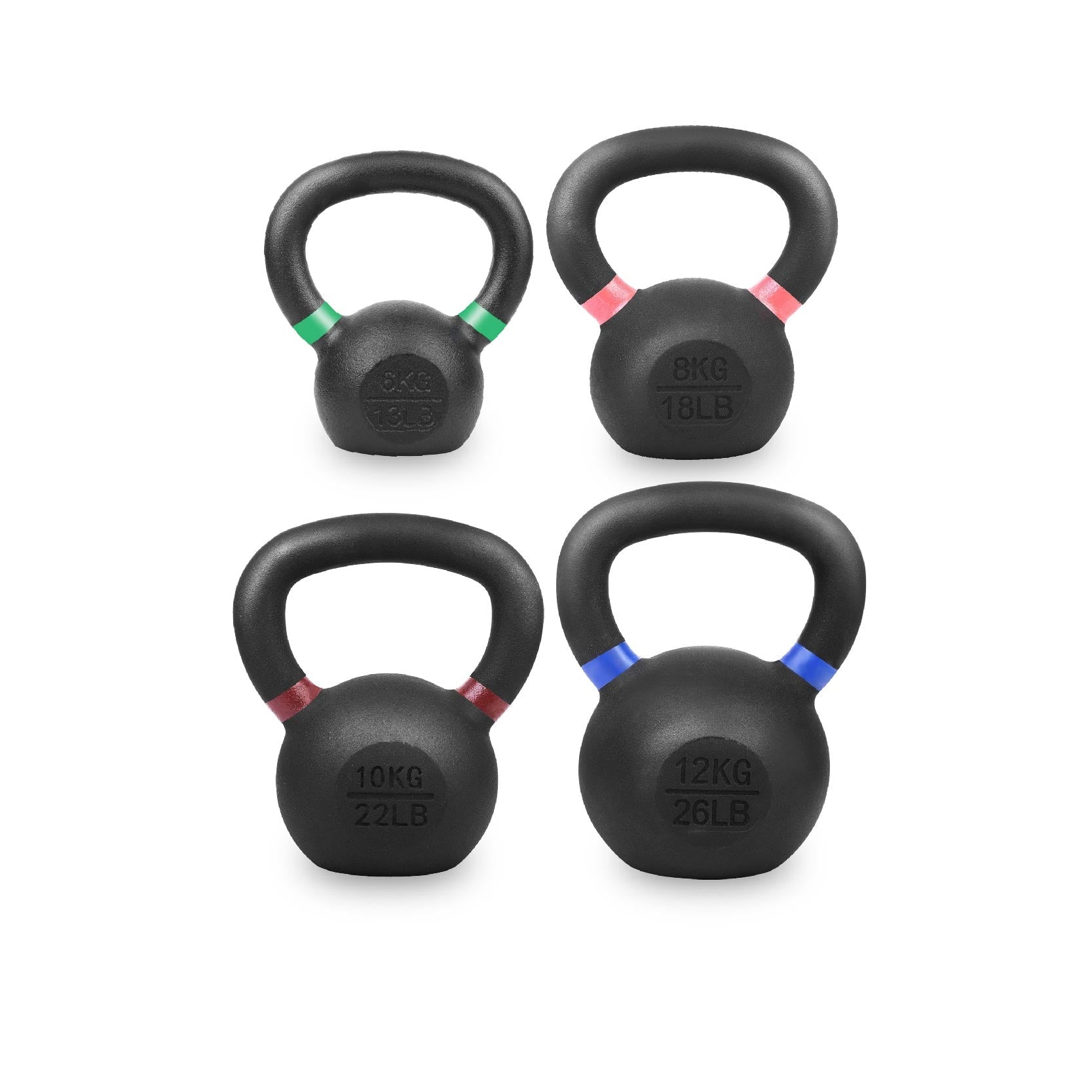 Cast Iron Kettlebells – Powder-Coated, Ergonomic Grip, Multi-Weight Options – Ideal for Strength Training, Home Workouts, and Functional Fitness
