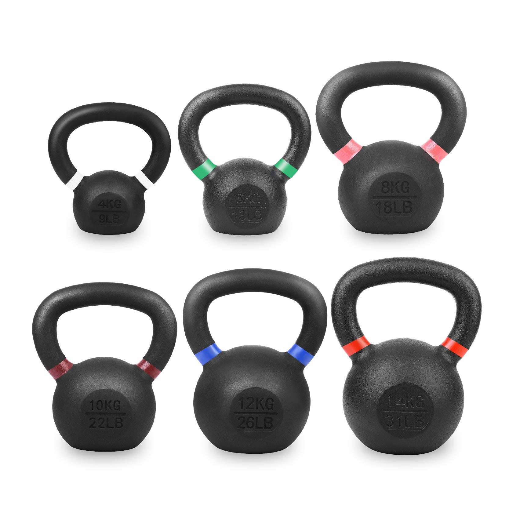 Cast Iron Kettlebells – Powder-Coated, Ergonomic Grip, Multi-Weight Options – Ideal for Strength Training, Home Workouts, and Functional Fitness