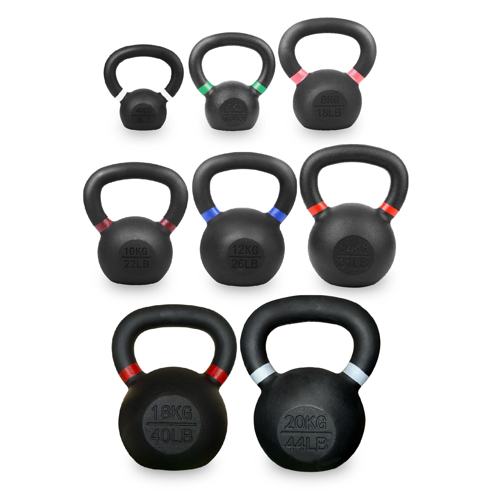 Cast Iron Kettlebells – Powder-Coated, Ergonomic Grip, Multi-Weight Options – Ideal for Strength Training, Home Workouts, and Functional Fitness