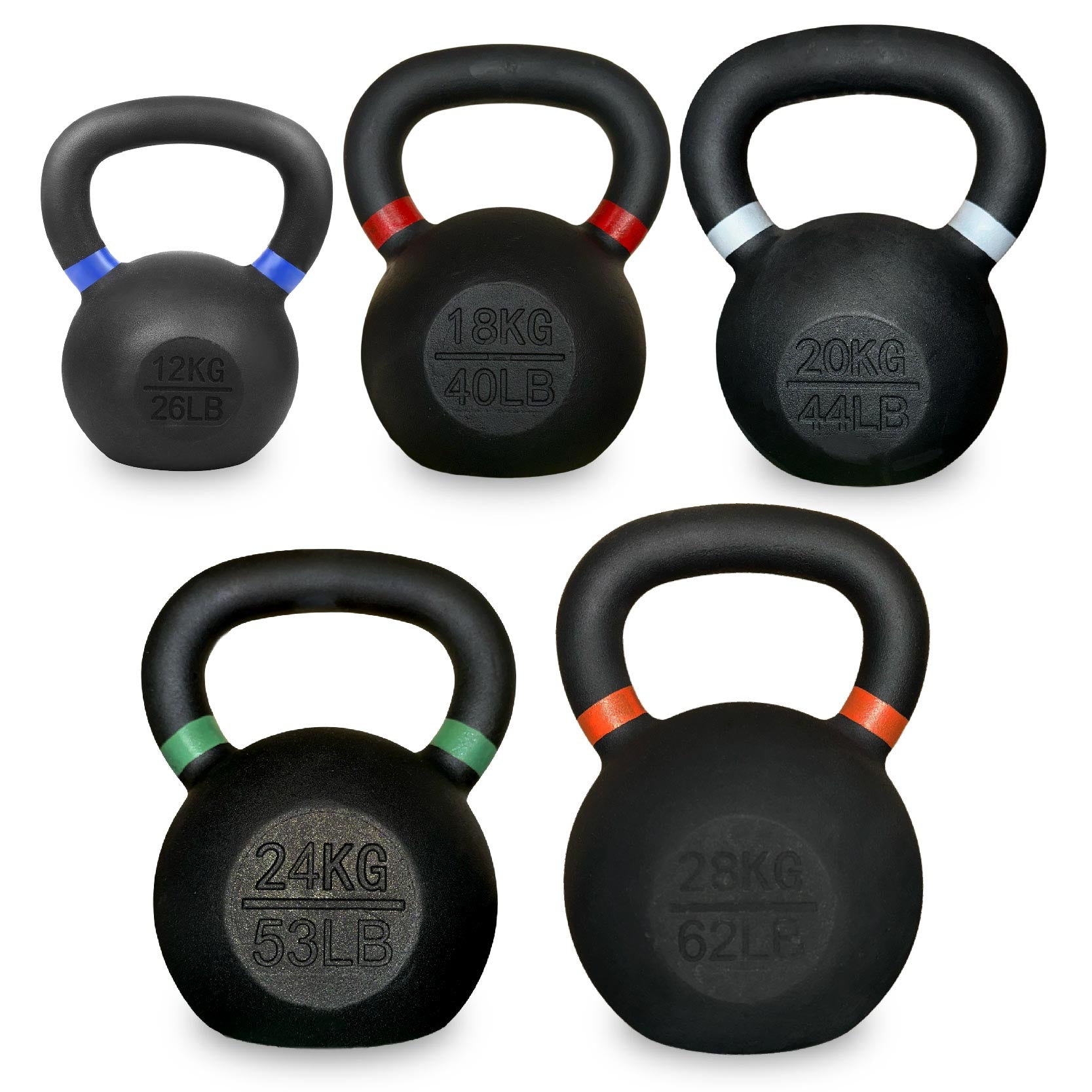 Cast Iron Kettlebells – Powder-Coated, Ergonomic Grip, Multi-Weight Options – Ideal for Strength Training, Home Workouts, and Functional Fitness