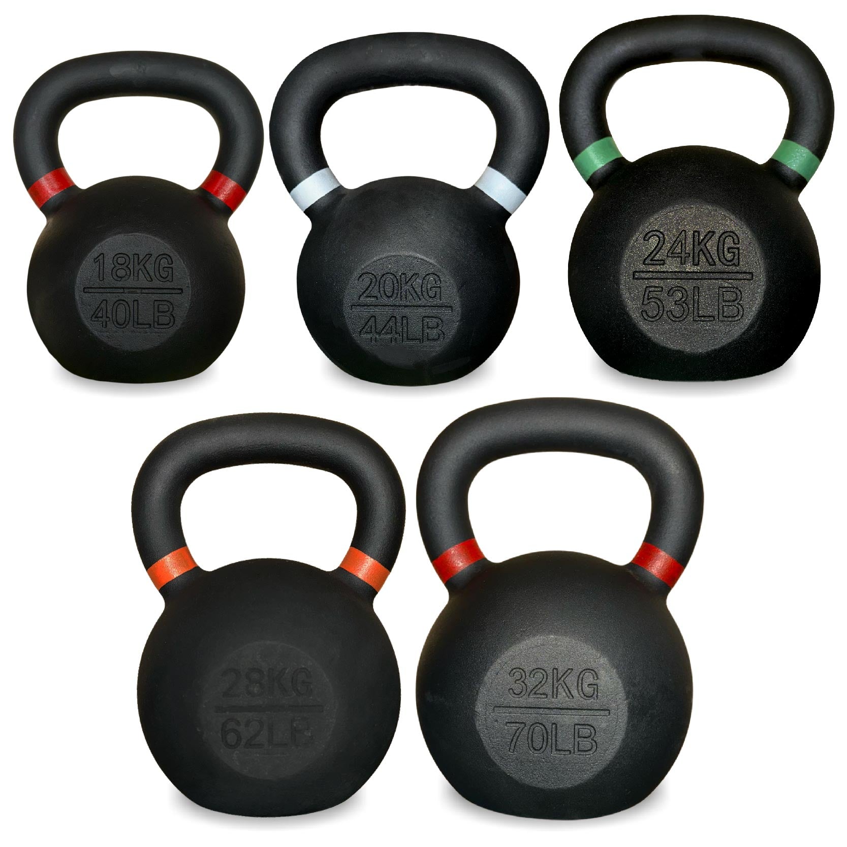 Cast Iron Kettlebells – Powder-Coated, Ergonomic Grip, Multi-Weight Options – Ideal for Strength Training, Home Workouts, and Functional Fitness