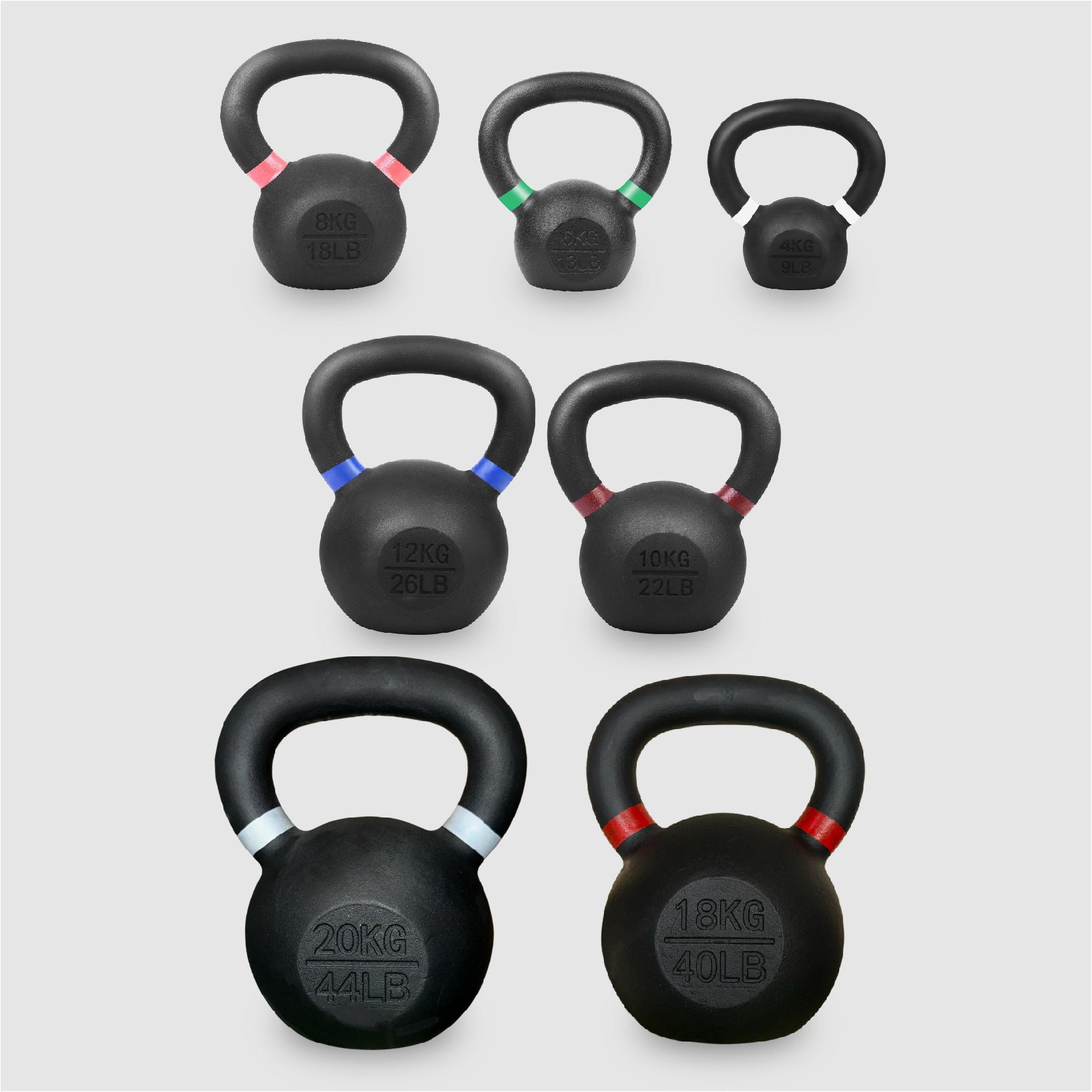 Cast Iron Kettlebells – Powder-Coated, Ergonomic Grip, Multi-Weight Options – Ideal for Strength Training, Home Workouts, and Functional Fitness