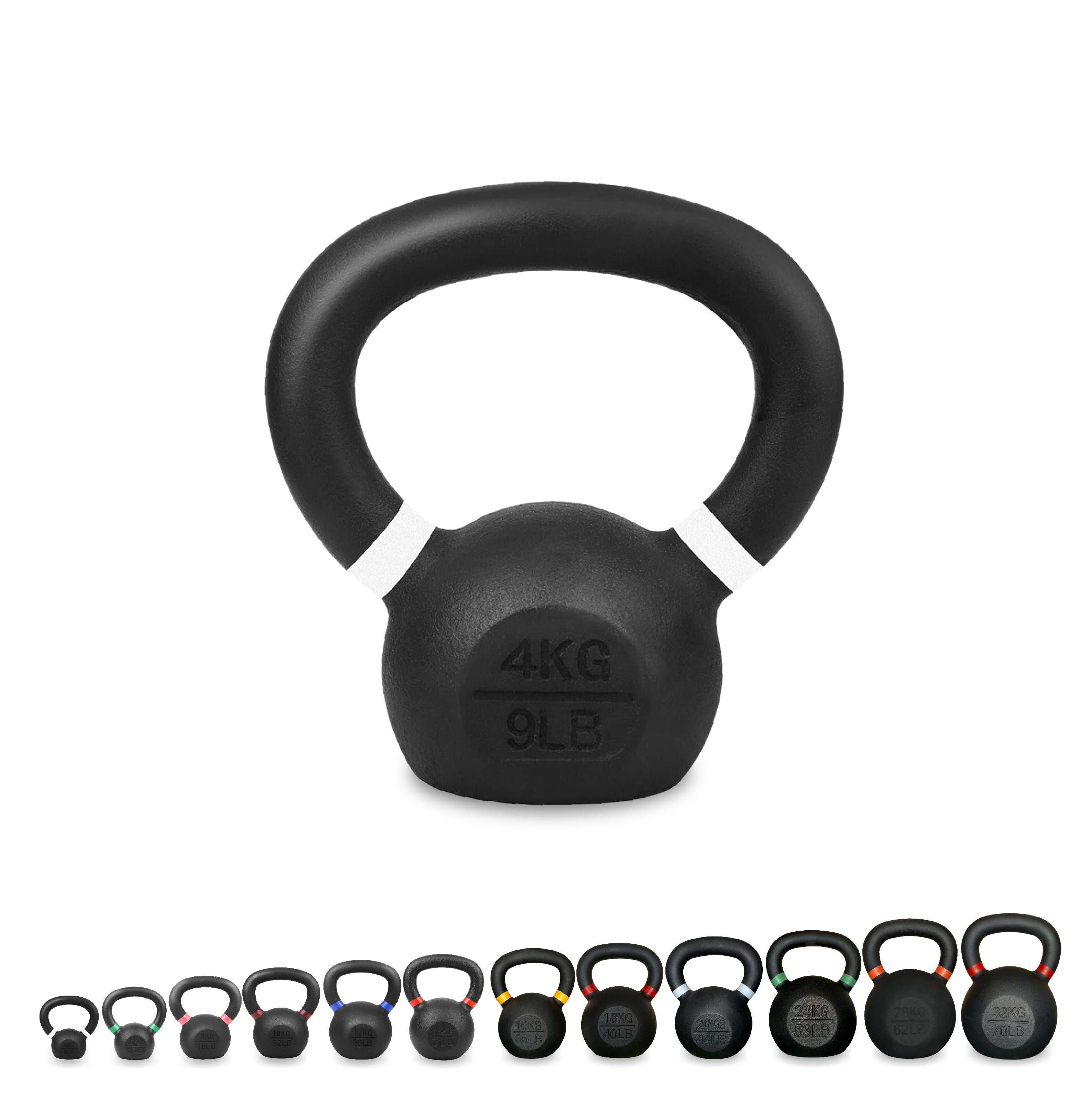 Cast Iron Kettlebells – Powder-Coated, Ergonomic Grip, Multi-Weight Options – Ideal for Strength Training, Home Workouts, and Functional Fitness
