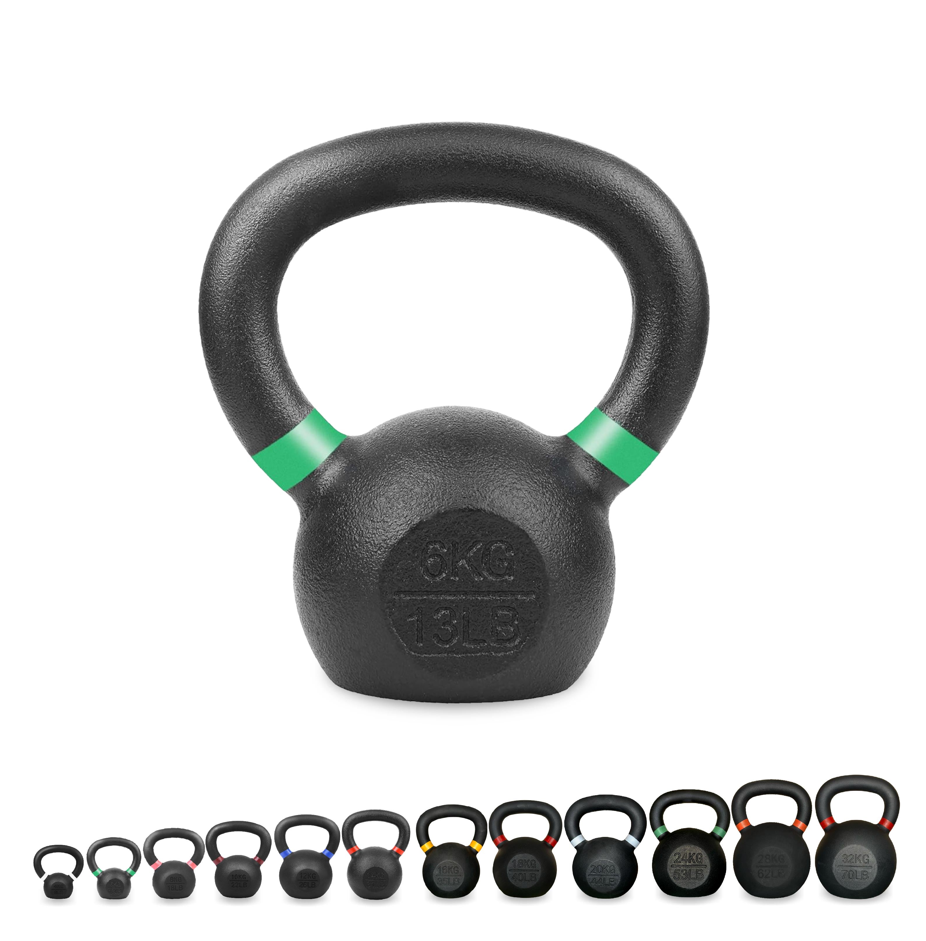 Cast Iron Kettlebells – Powder-Coated, Ergonomic Grip, Multi-Weight Options – Ideal for Strength Training, Home Workouts, and Functional Fitness