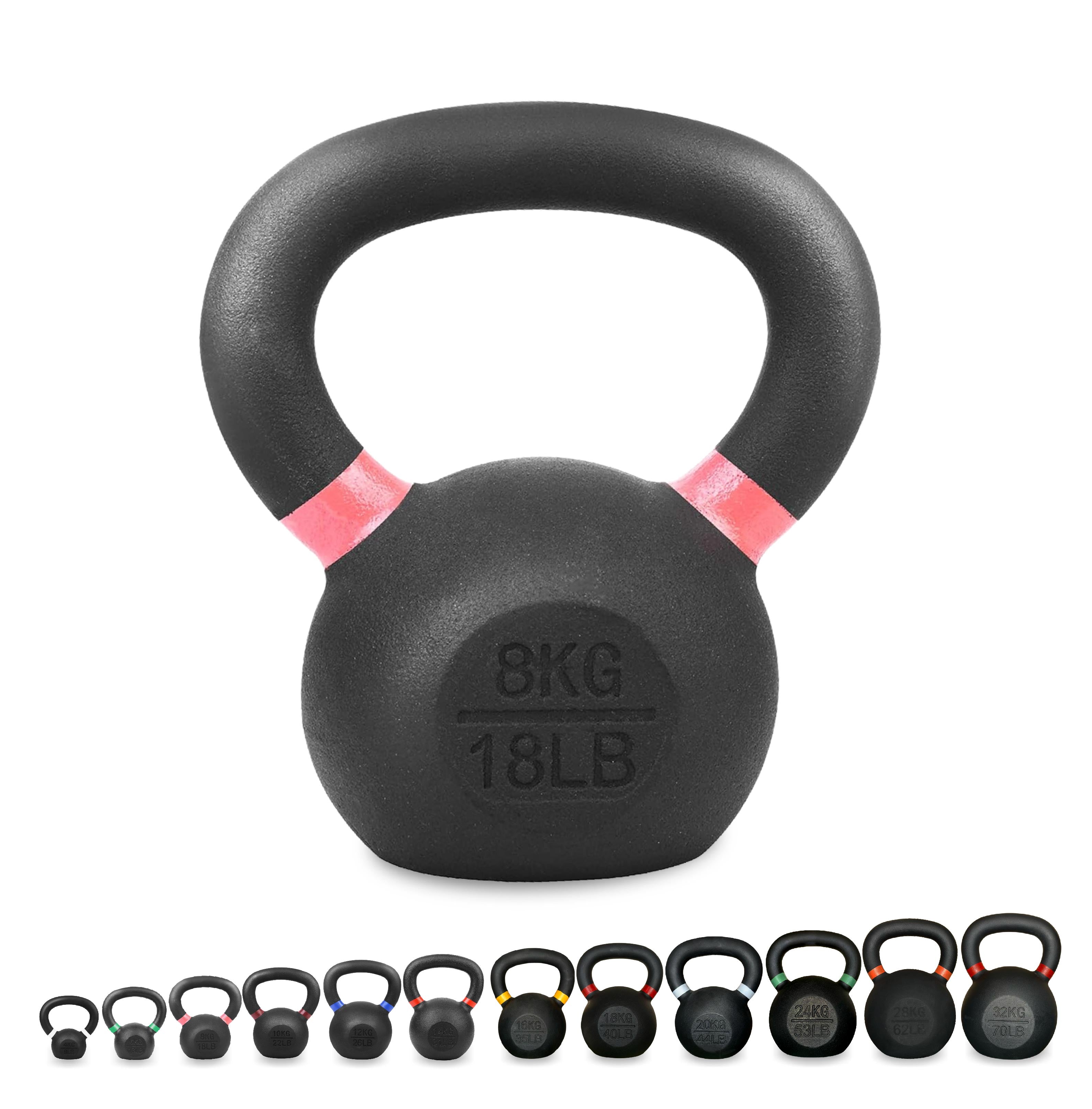Cast Iron Kettlebells – Powder-Coated, Ergonomic Grip, Multi-Weight Options – Ideal for Strength Training, Home Workouts, and Functional Fitness