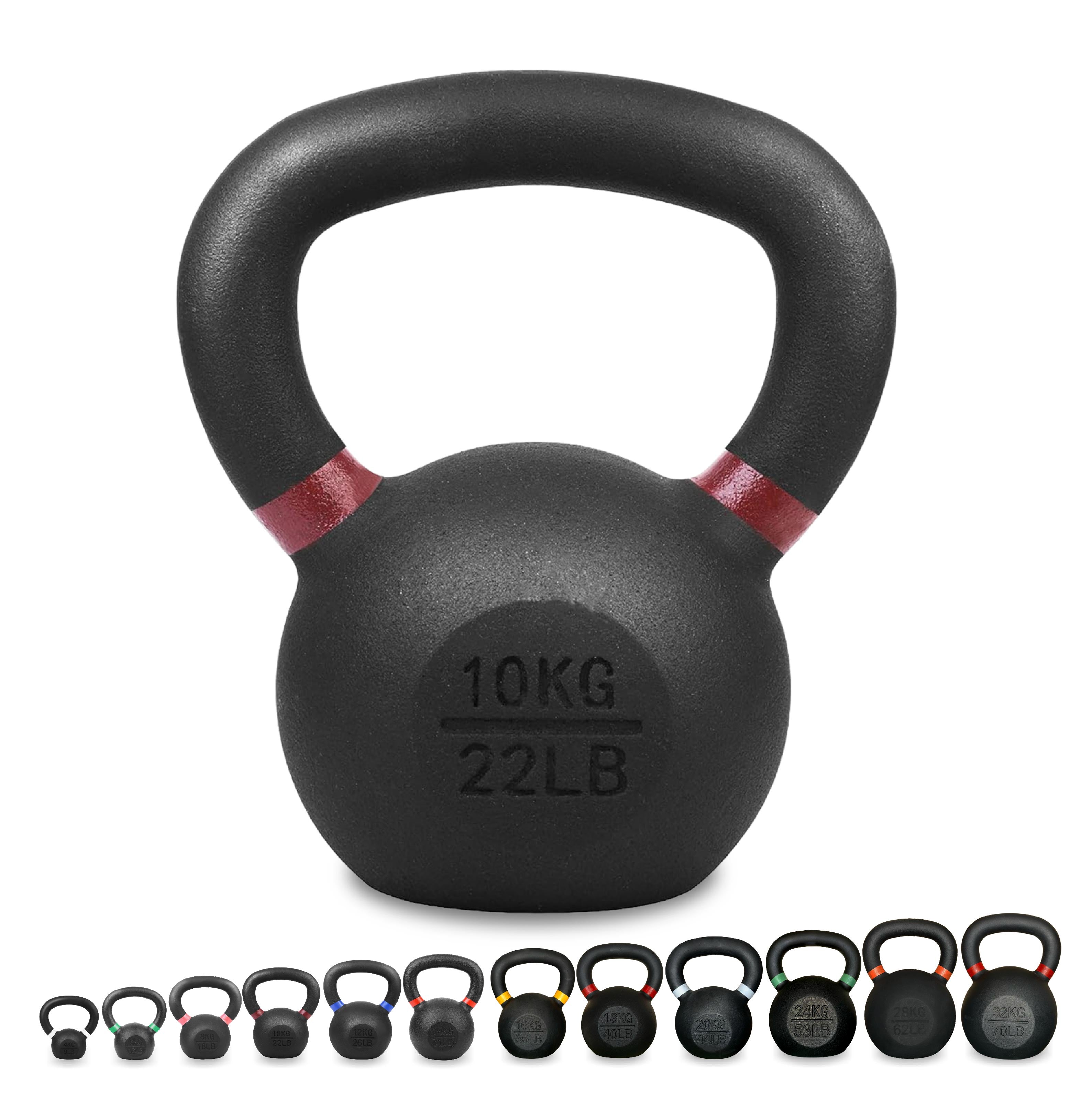 Cast Iron Kettlebells – Powder-Coated, Ergonomic Grip, Multi-Weight Options – Ideal for Strength Training, Home Workouts, and Functional Fitness
