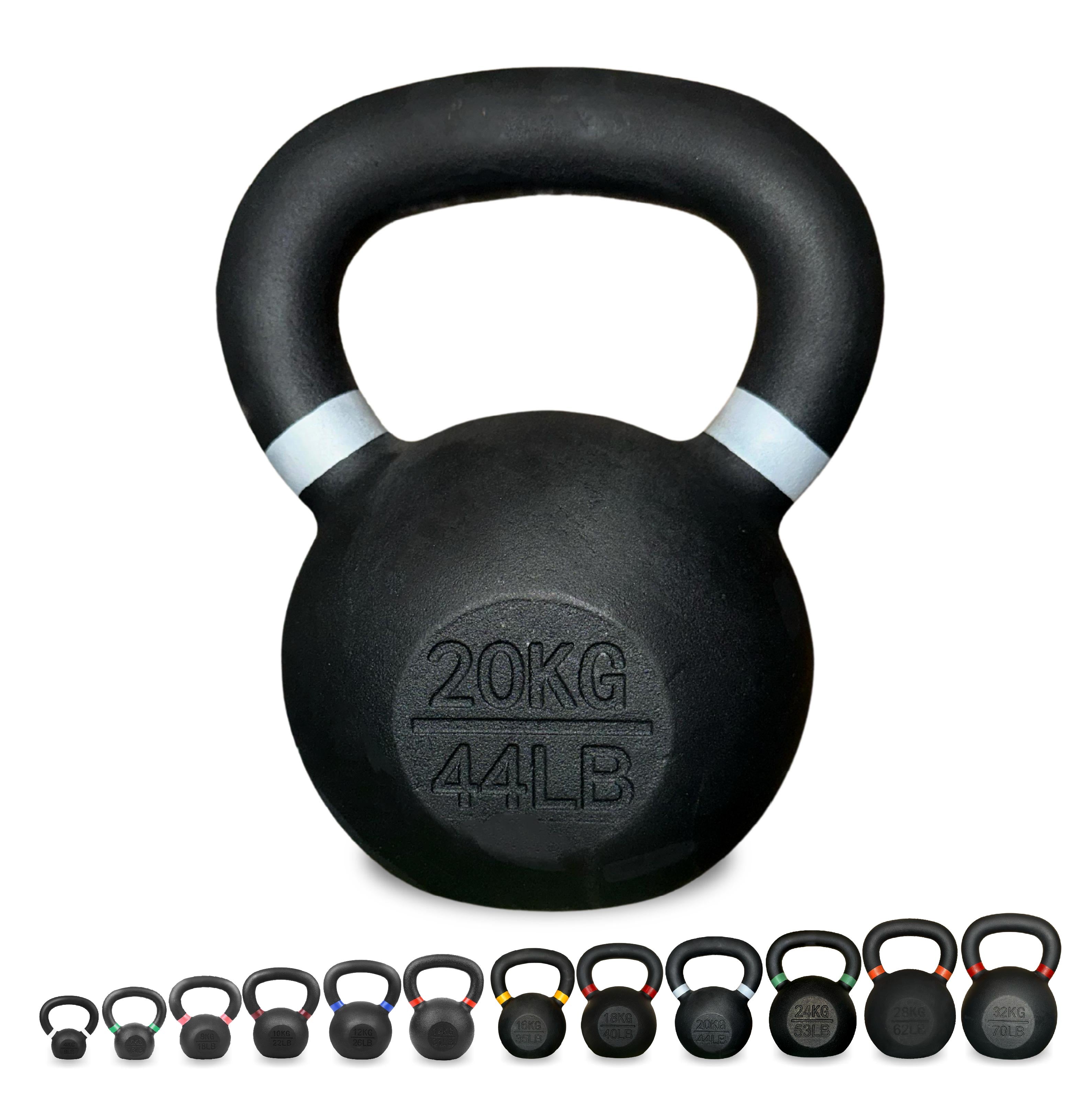 Cast Iron Kettlebells – Powder-Coated, Ergonomic Grip, Multi-Weight Options – Ideal for Strength Training, Home Workouts, and Functional Fitness