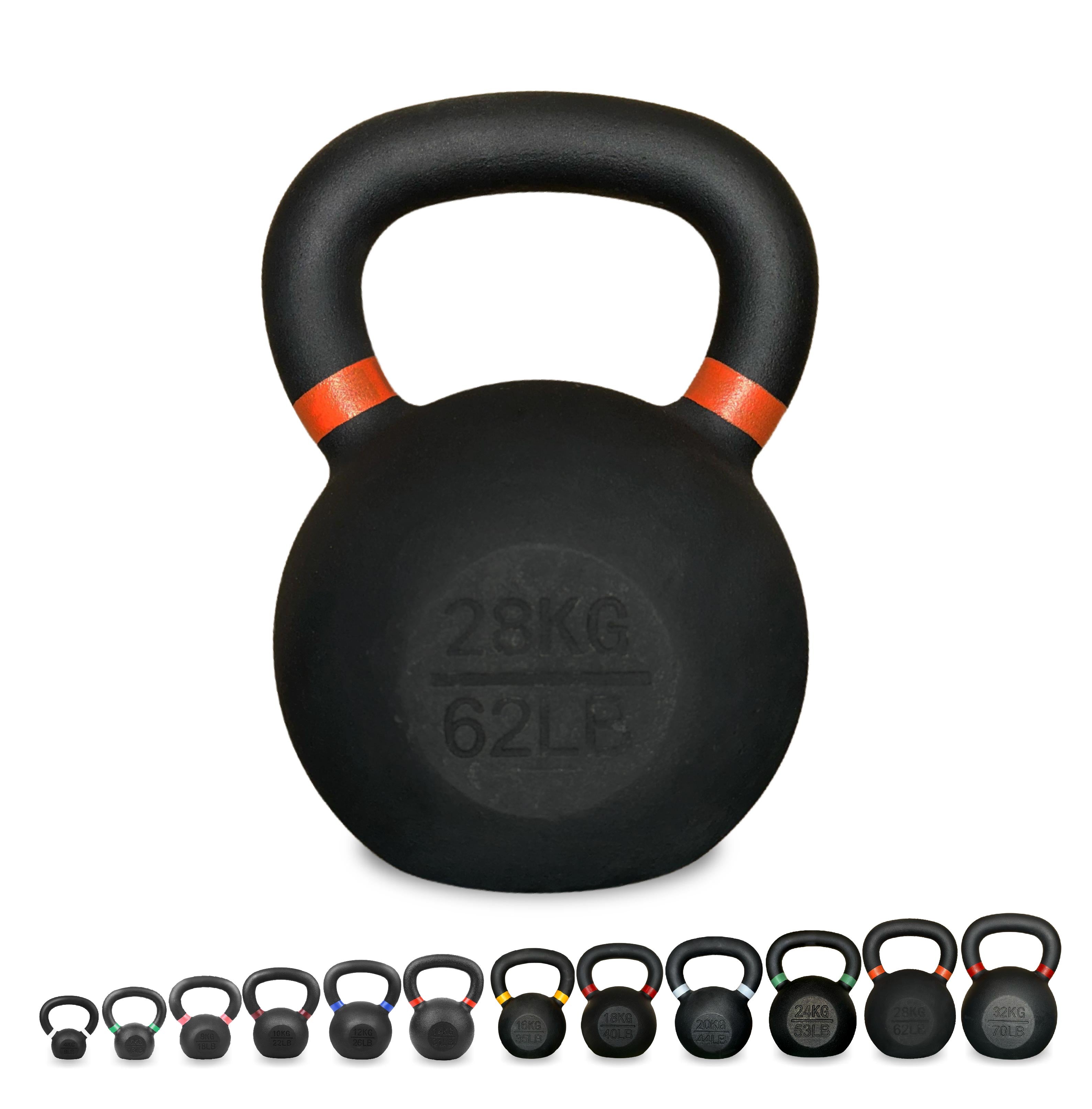 Cast Iron Kettlebells – Powder-Coated, Ergonomic Grip, Multi-Weight Options – Ideal for Strength Training, Home Workouts, and Functional Fitness