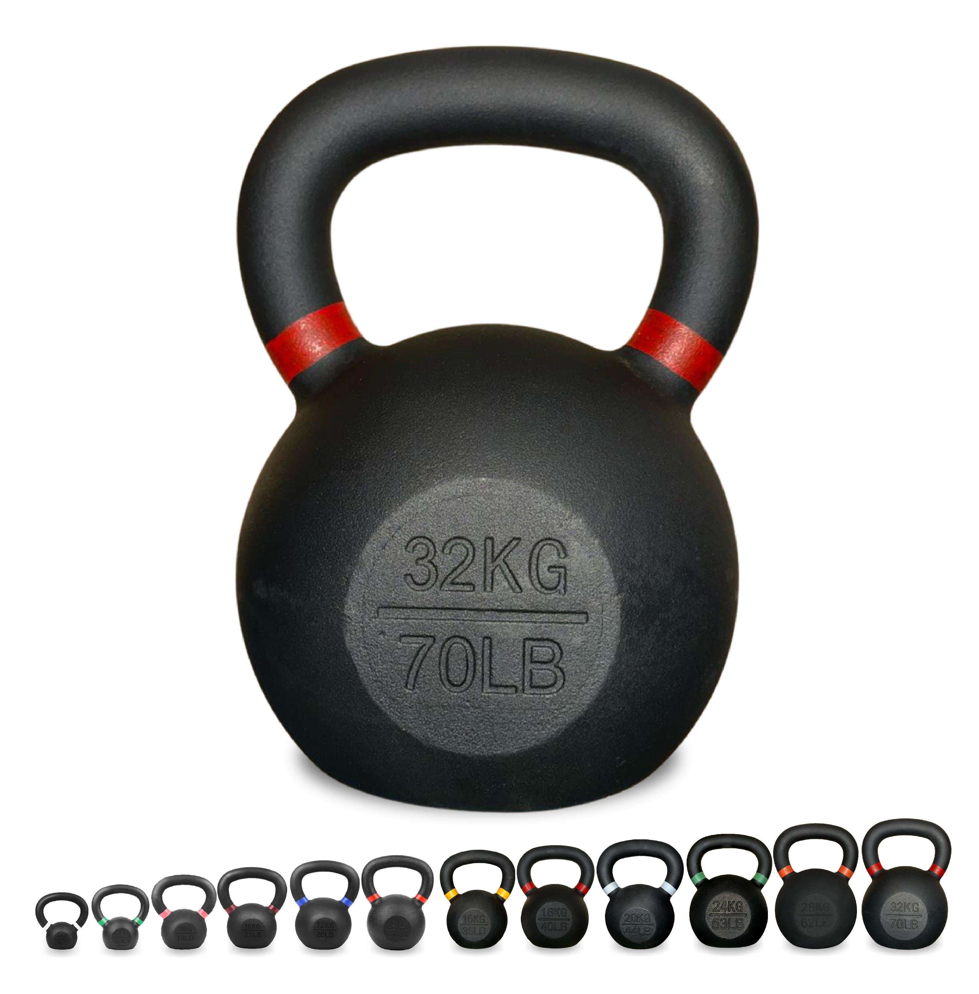 Cast Iron Kettlebells – Powder-Coated, Ergonomic Grip, Multi-Weight Options – Ideal for Strength Training, Home Workouts, and Functional Fitness