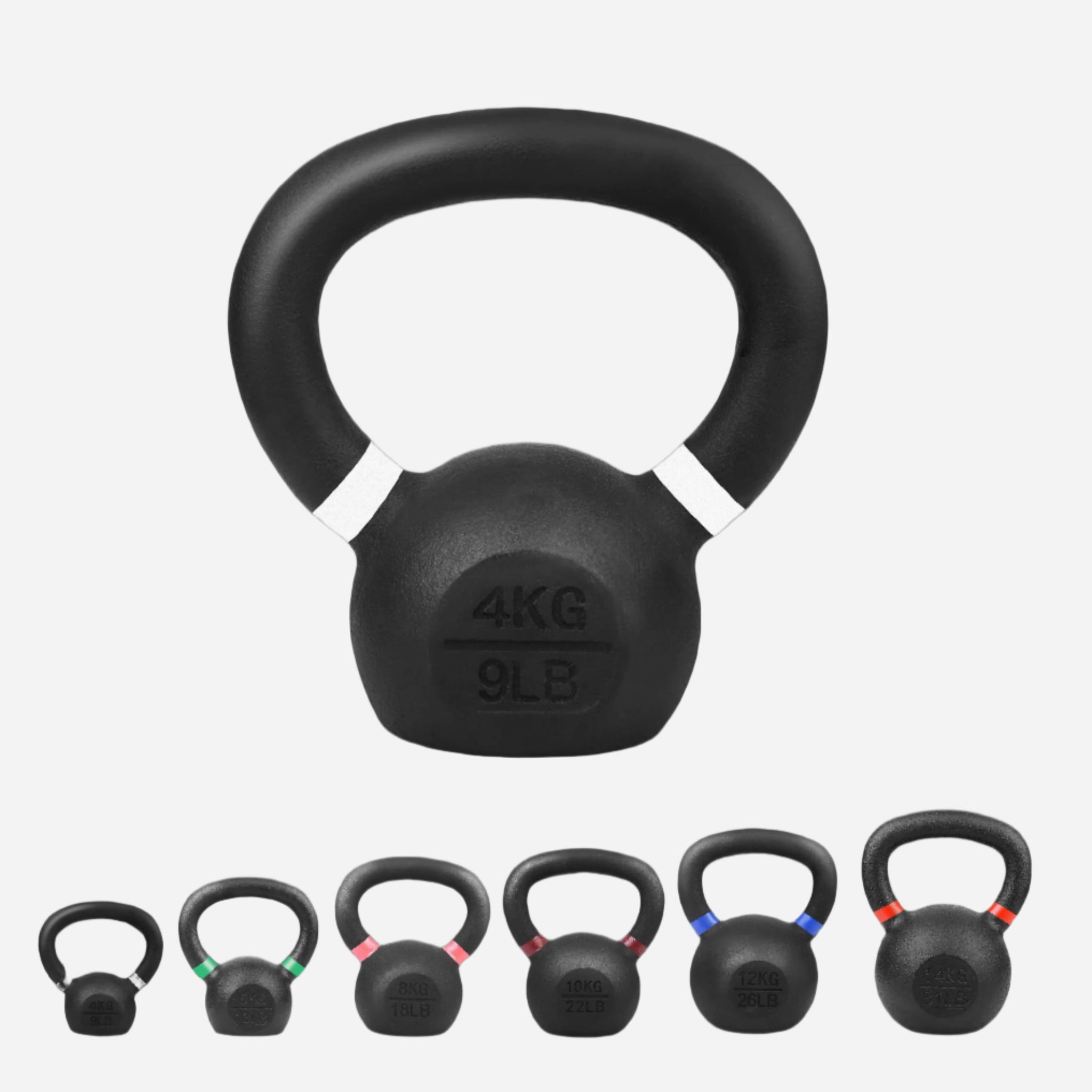 Cast Iron Kettlebells – Powder-Coated, Ergonomic Grip, Multi-Weight Options – Ideal for Strength Training, Home Workouts, and Functional Fitness
