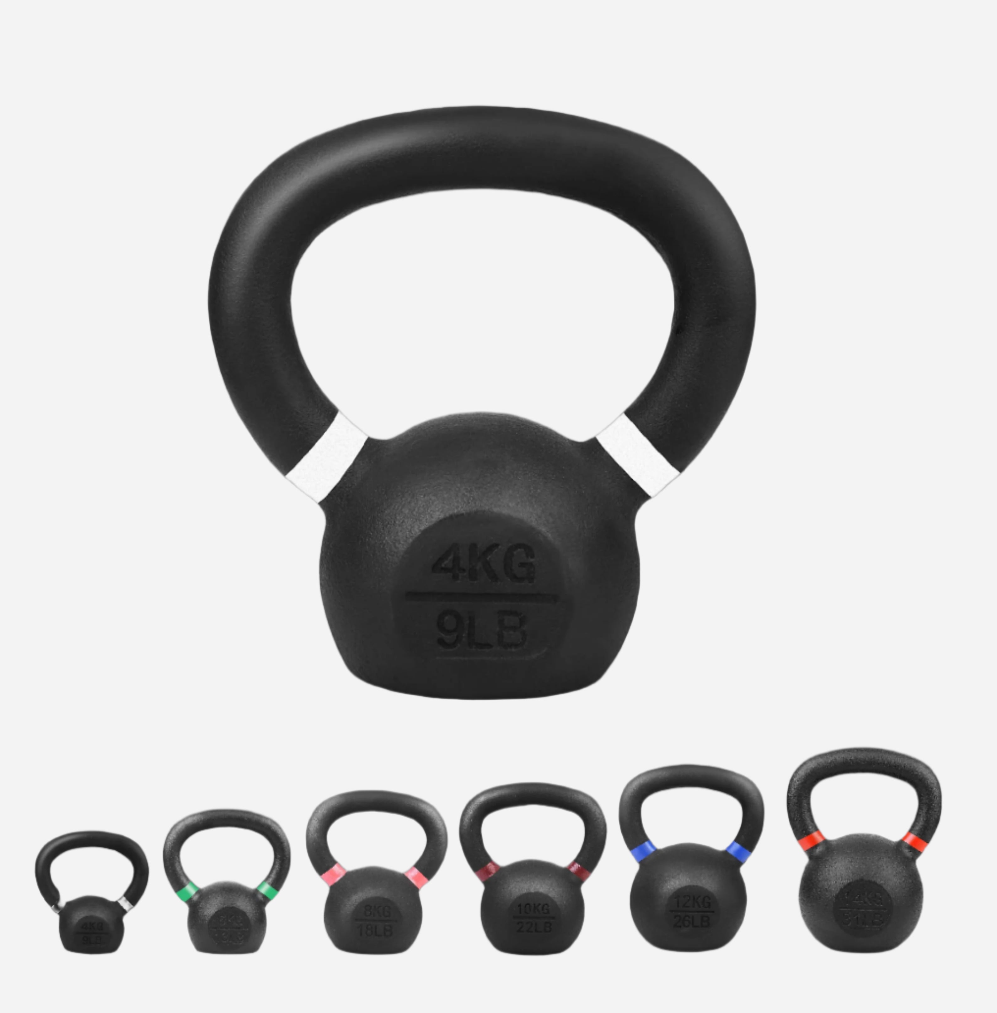 Cast Iron Kettlebells – Powder-Coated, Ergonomic Grip, Multi-Weight Options – Ideal for Strength Training, Home Workouts, and Functional Fitness