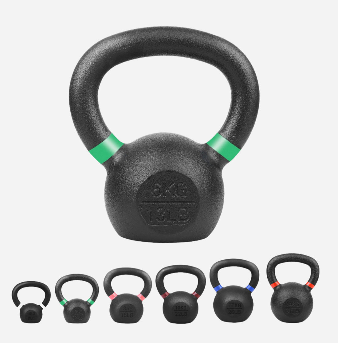 Cast Iron Kettlebells – Powder-Coated, Ergonomic Grip, Multi-Weight Options – Ideal for Strength Training, Home Workouts, and Functional Fitness