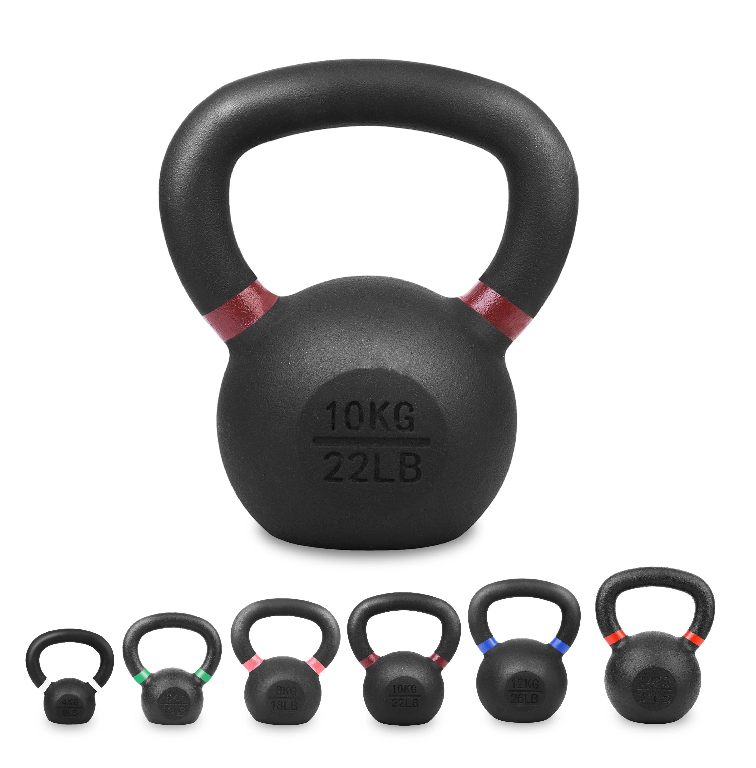 Cast Iron Kettlebells – Powder-Coated, Ergonomic Grip, Multi-Weight Options – Ideal for Strength Training, Home Workouts, and Functional Fitness