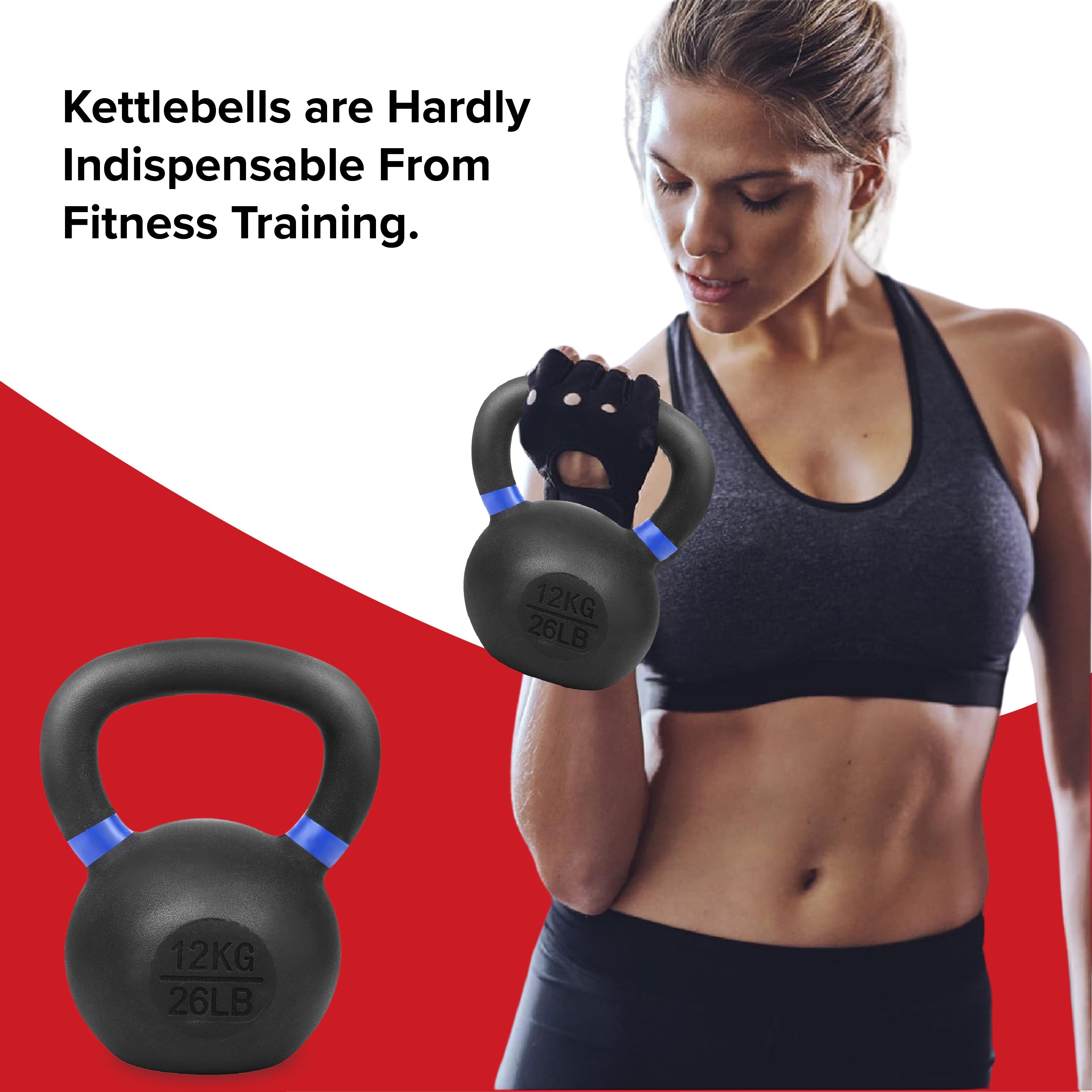 Cast Iron Kettlebells – Powder-Coated, Ergonomic Grip, Multi-Weight Options – Ideal for Strength Training, Home Workouts, and Functional Fitness