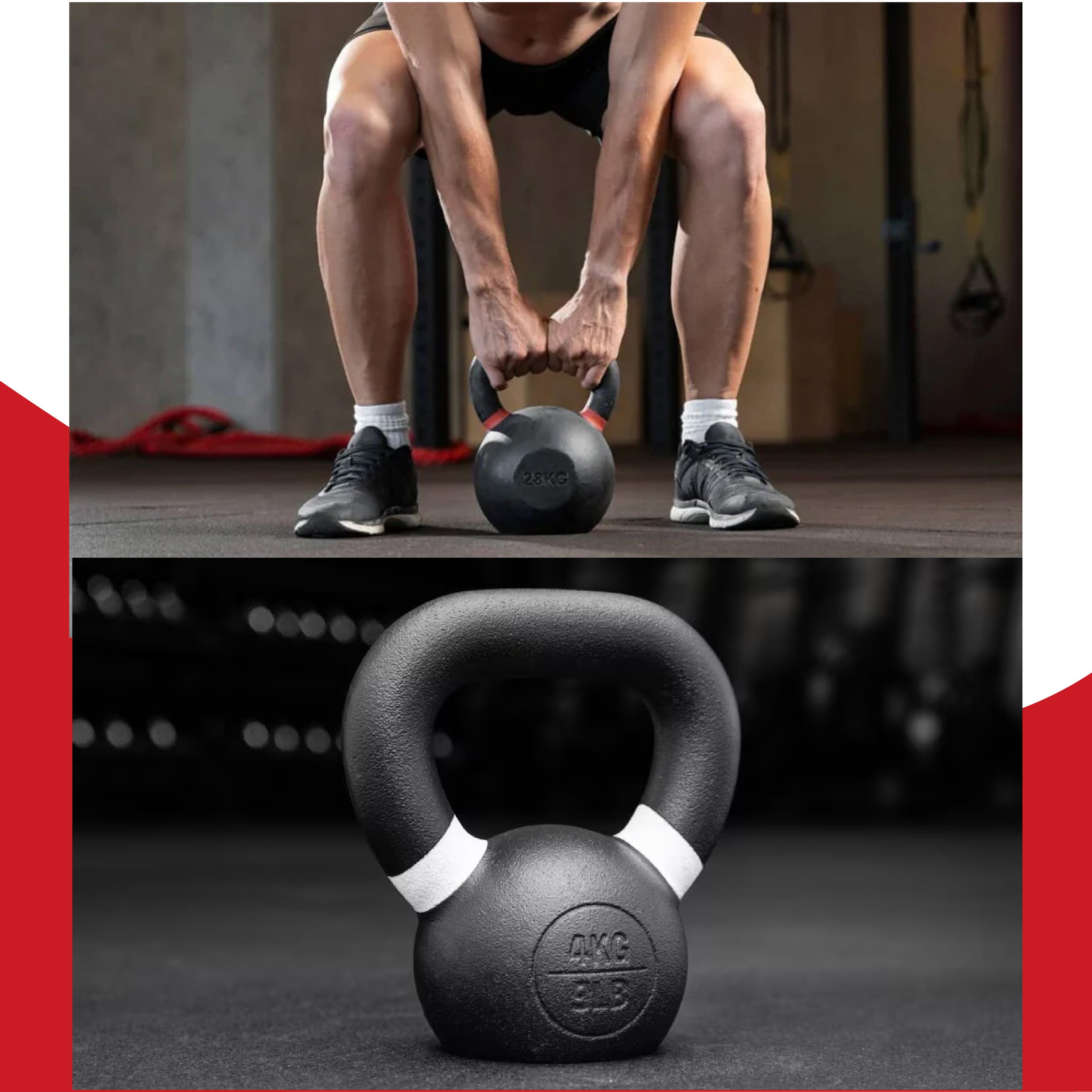 Cast Iron Kettlebells – Powder-Coated, Ergonomic Grip, Multi-Weight Options – Ideal for Strength Training, Home Workouts, and Functional Fitness